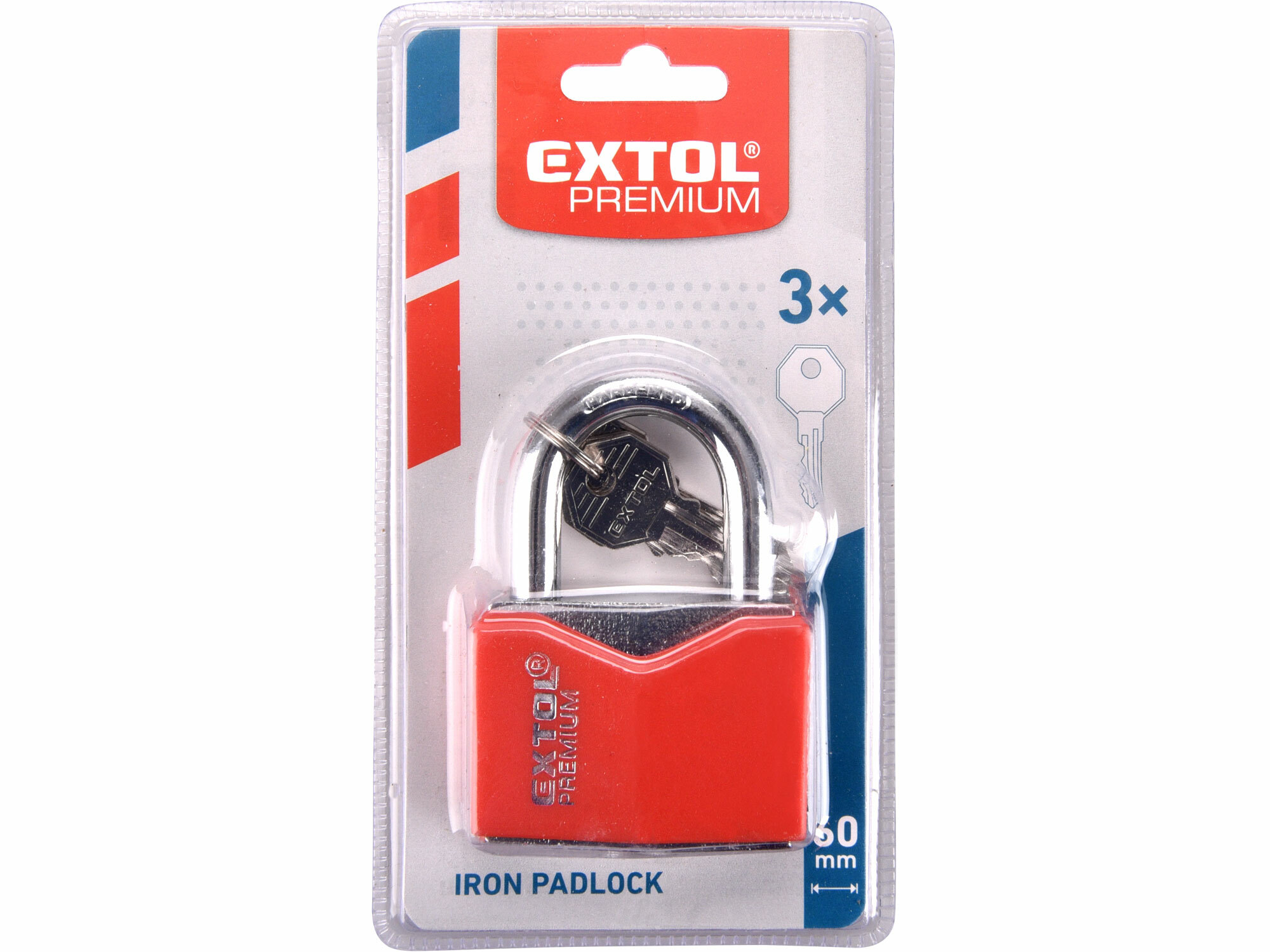 EXTOL PREMIUM 8857466 Zámok vysací 60mm, s ochranným plastom