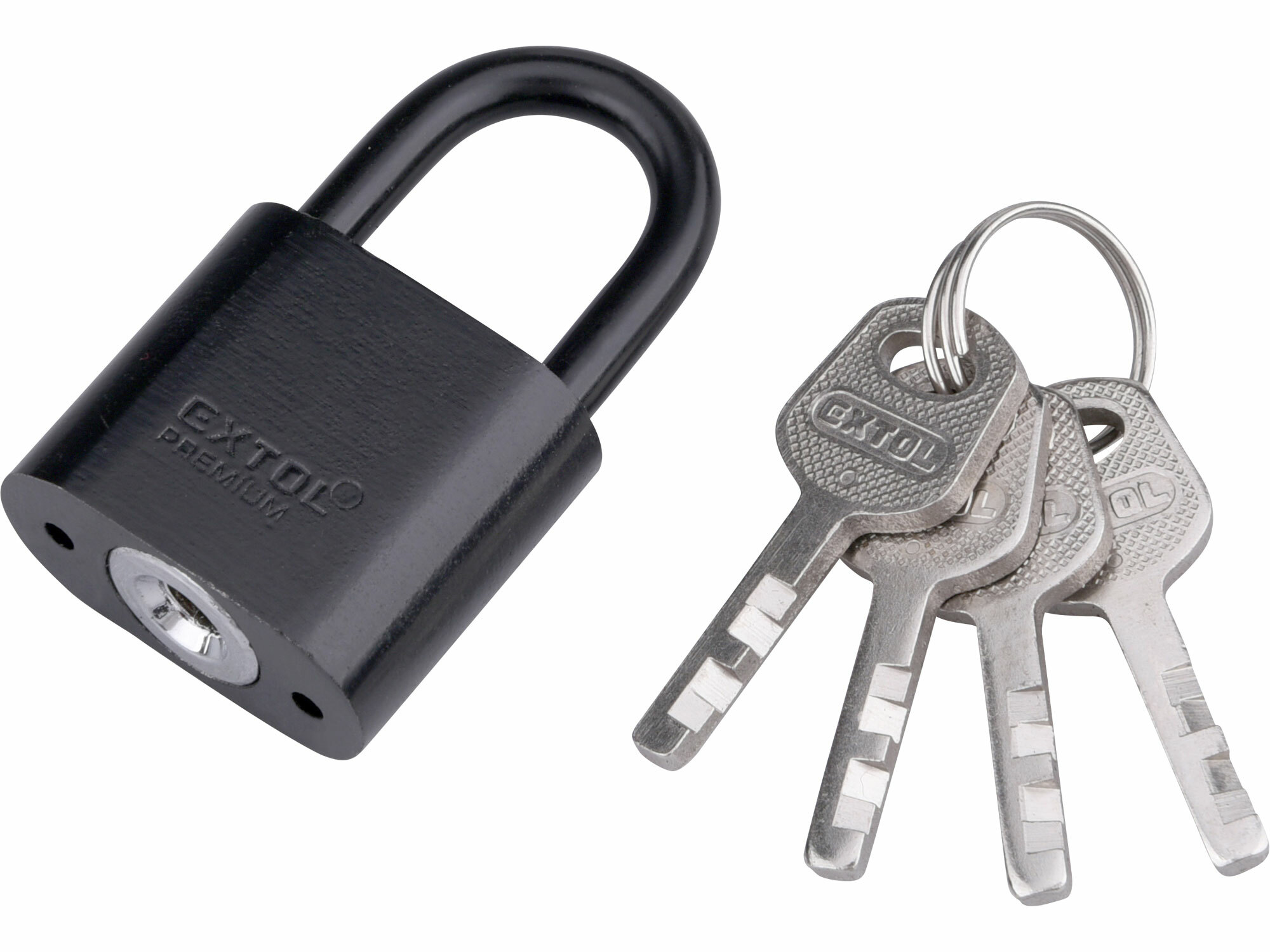 EXTOL PREMIUM 8857413 Zámok vysací 30mm, oceľový, tvrdené oko
