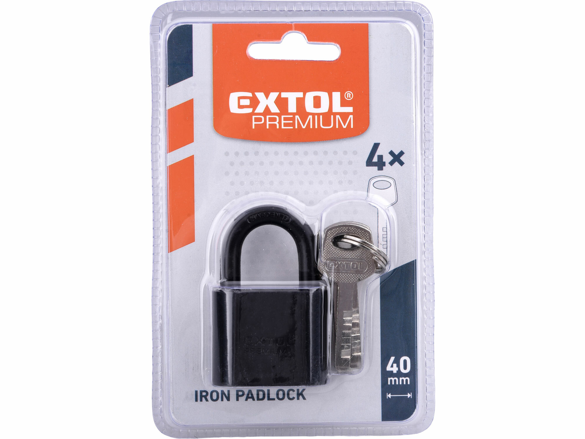 EXTOL PREMIUM 8857414 Zámok vysací 40mm, oceľový, tvrdené oko