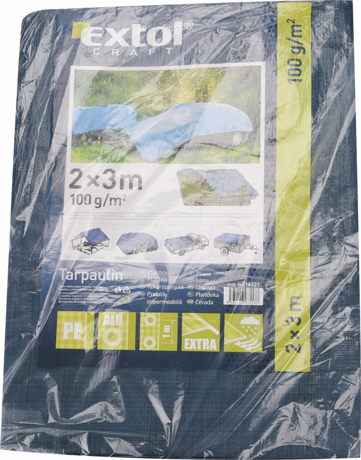 EXTOL CRAFT 16127 Plachta zakrývacia PE 100g/m², 5x8m