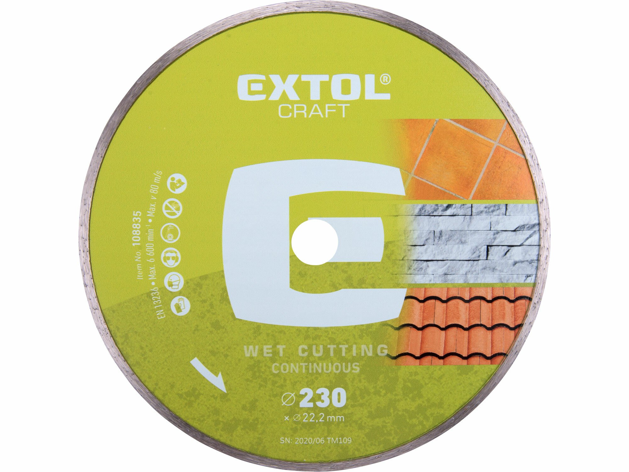 EXTOL CRAFT 108835 Kotúč rezný diamantový plný, 230mm