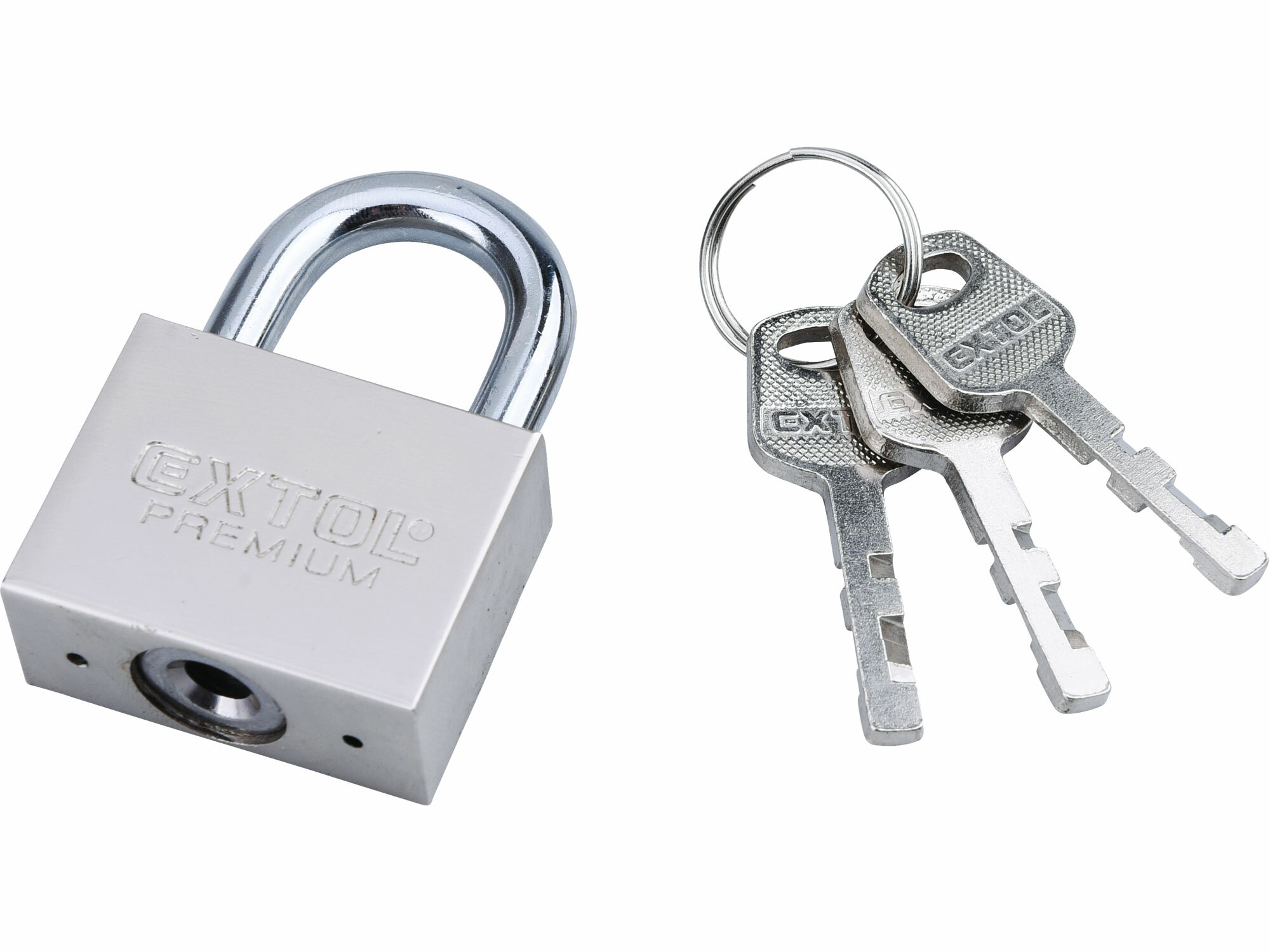 EXTOL PREMIUM 8857404 Zámok vysací 40mm, oceľový, poniklovaný