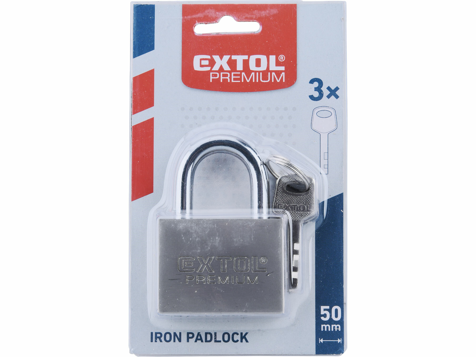 EXTOL PREMIUM 8857405 Zámok vysací 50mm, oceľový, poniklovaný