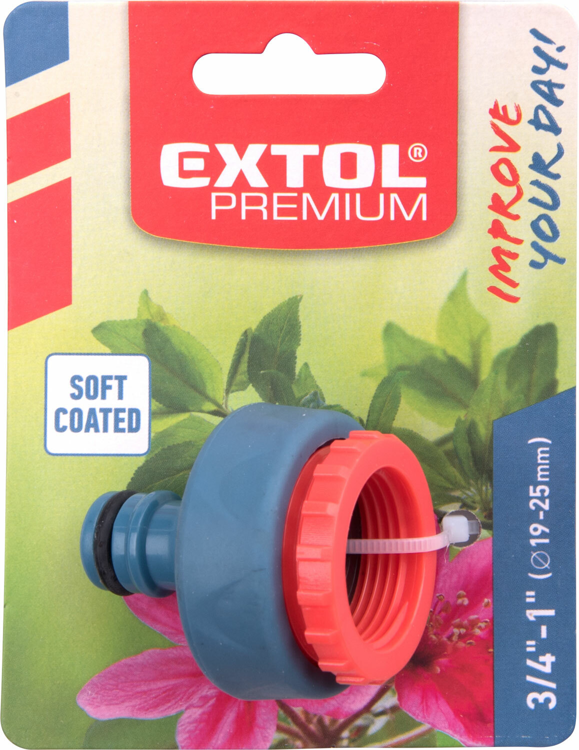 EXTOL PREMIUM 8876422 Rýchlospojka na záhradný ventil plastová, adaptér na 1'' -3/4'' ventil, vnút. závit