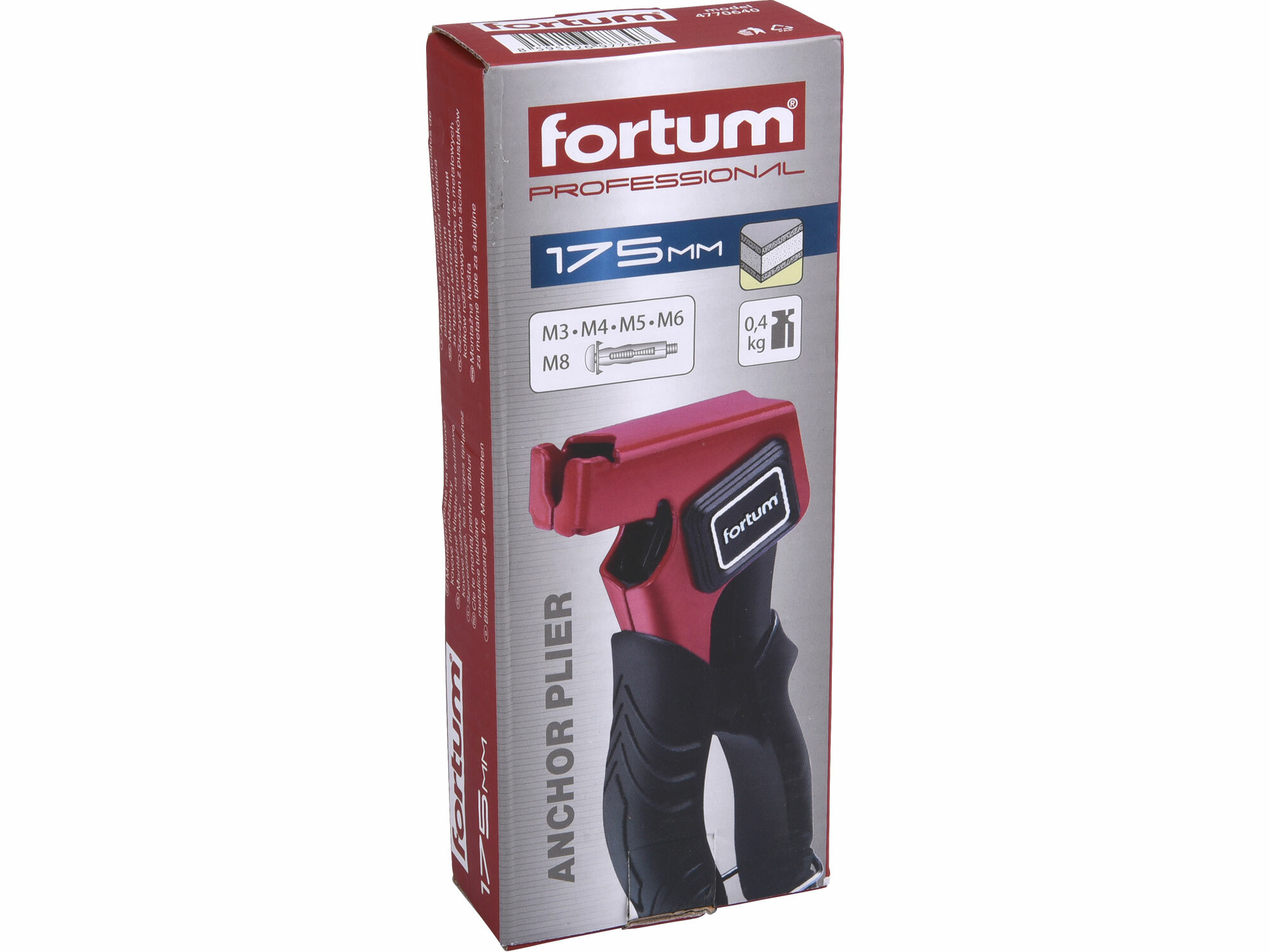 FORTUM 4770640 Kliešte nitovacie na dutinové hmoždinky MOLLY, 175mm