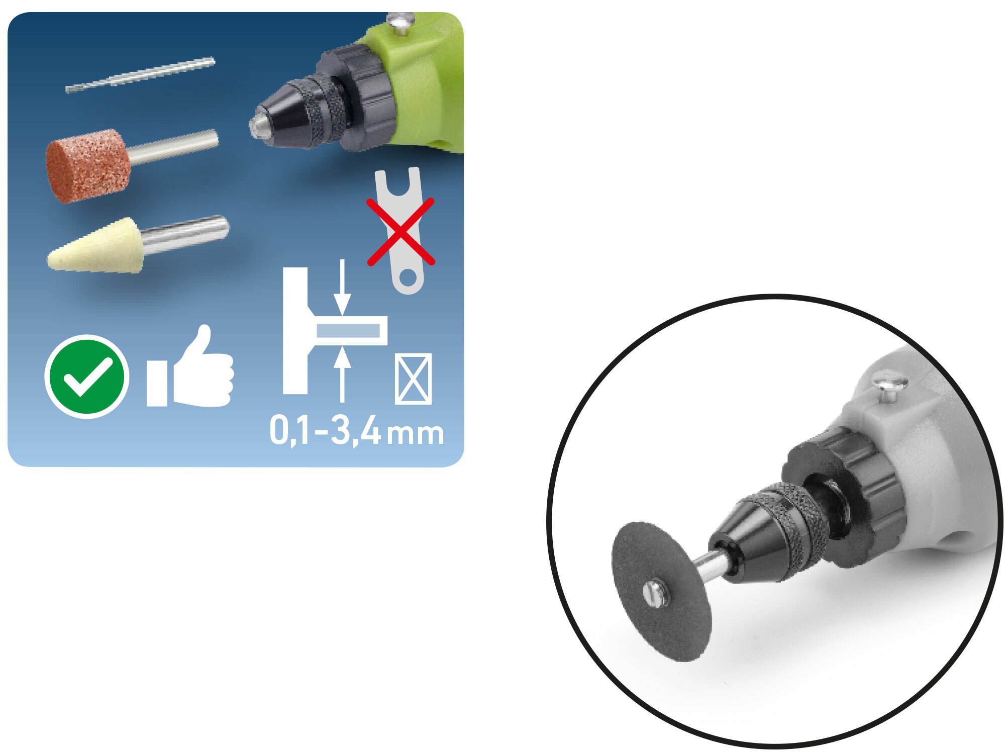 EXTOL CRAFT 404192 Skľučovadlo rýchloupínacie pre priame brúsky, 0,1-3,4mm