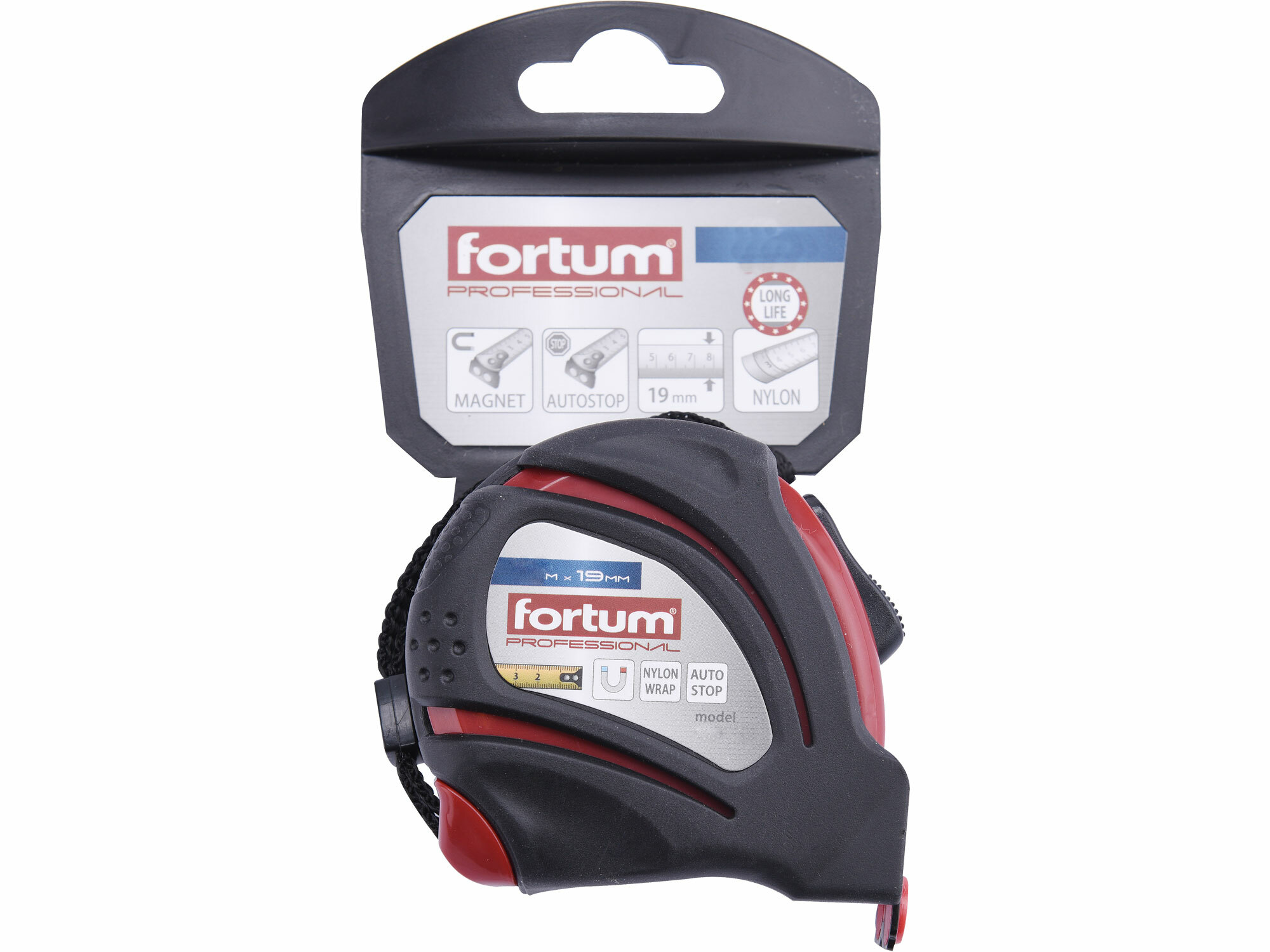 FORTUM 4780205 Meter zvinovací, 5m, šírka pásu 19mm