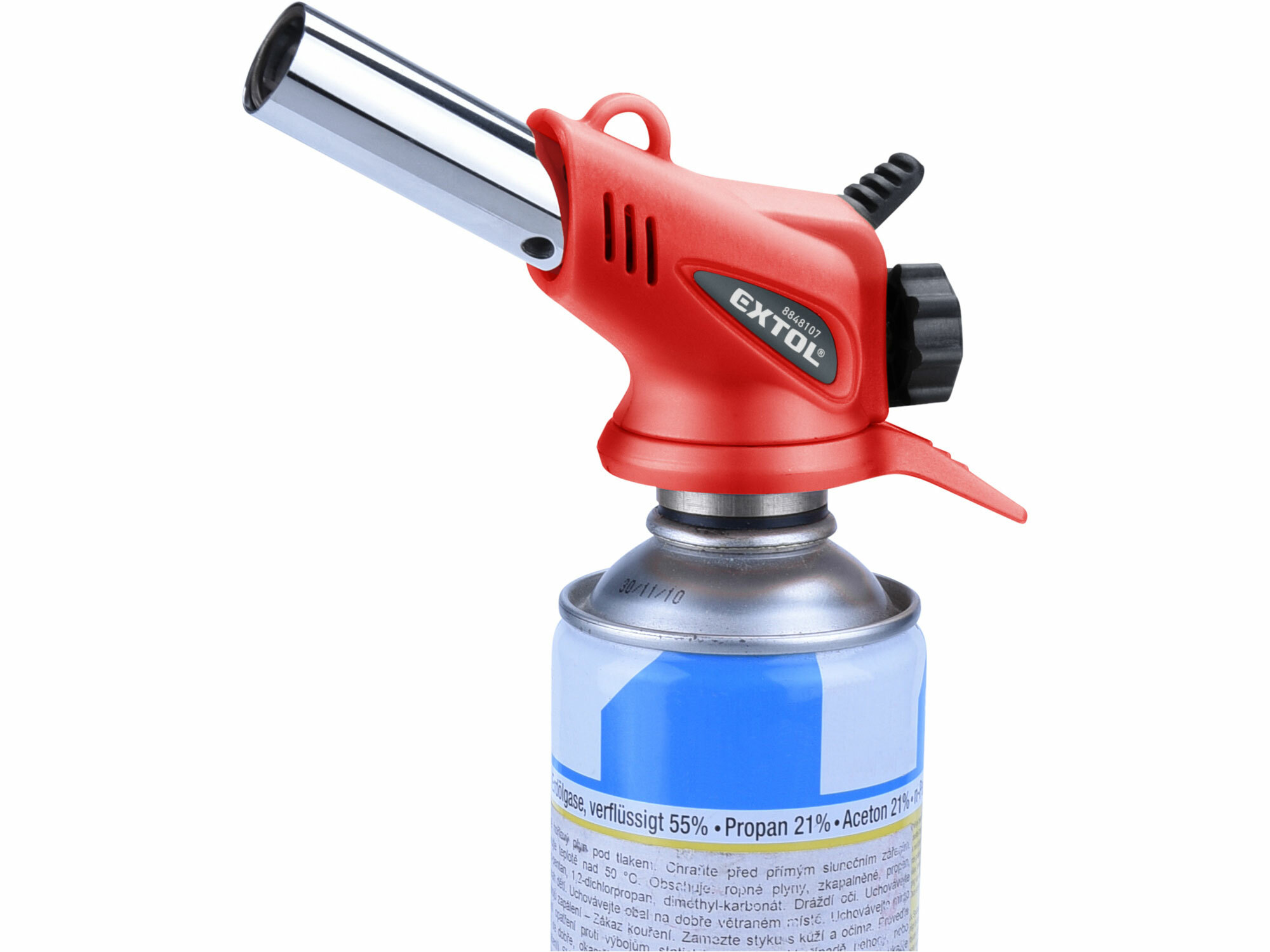 EXTOL PREMIUM 8848107 Horák s piezo zapaľovaním, pre plynové kartuše s EU závitom 7/16", výkon 1,1kW, spotreba 80g/h