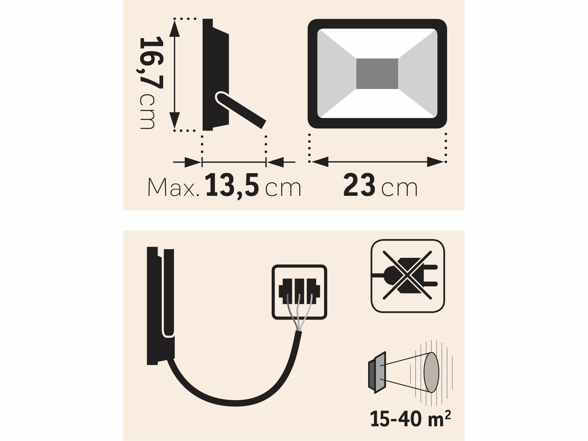 EXTOL LIGHT 43228 Svietidlo 30W, 42x LED, 3200lm, IP65
