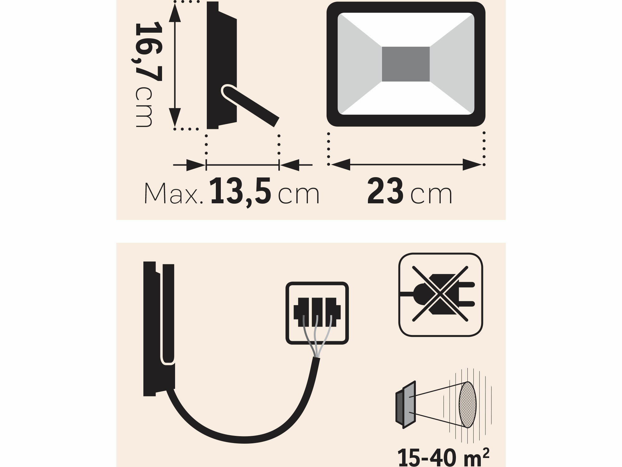 EXTOL LIGHT 43228 Svietidlo 30W, 42x LED, 3200lm, IP65