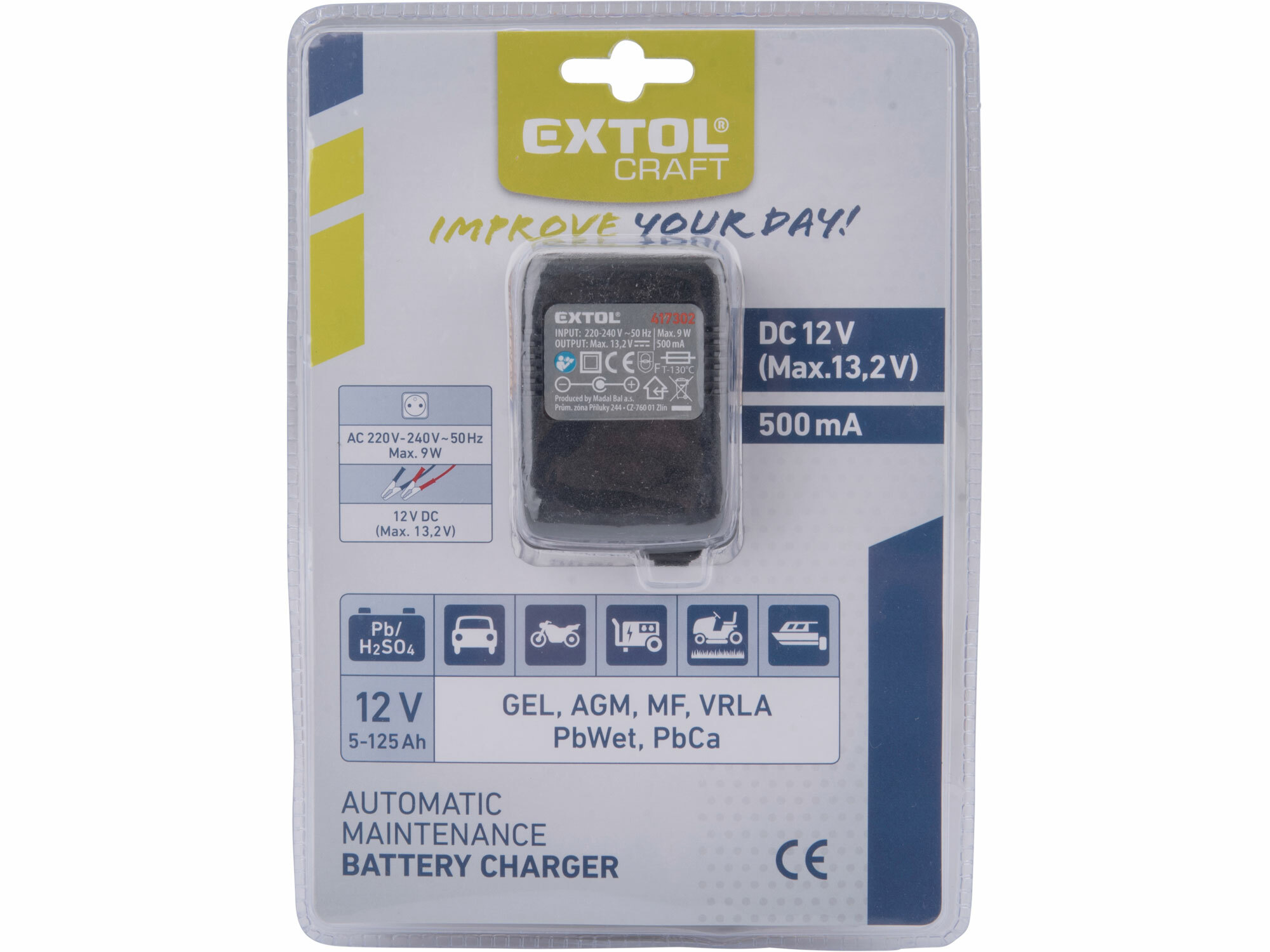 EXTOL CRAFT 417302 Autonabíjačka udržiavacia, 12V, 500mA