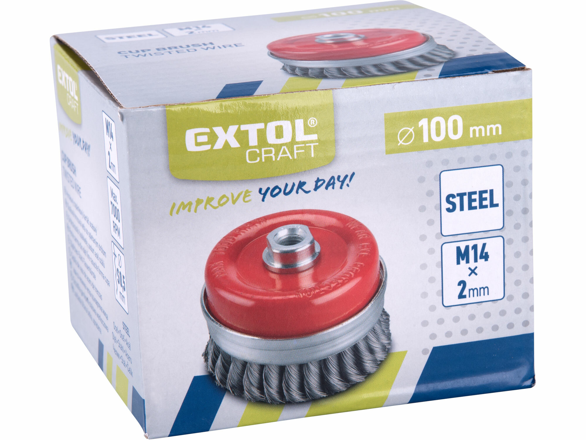 EXTOL CRAFT 17010 Kartáč hrnčekový M14 vrkočový, Ø100mm