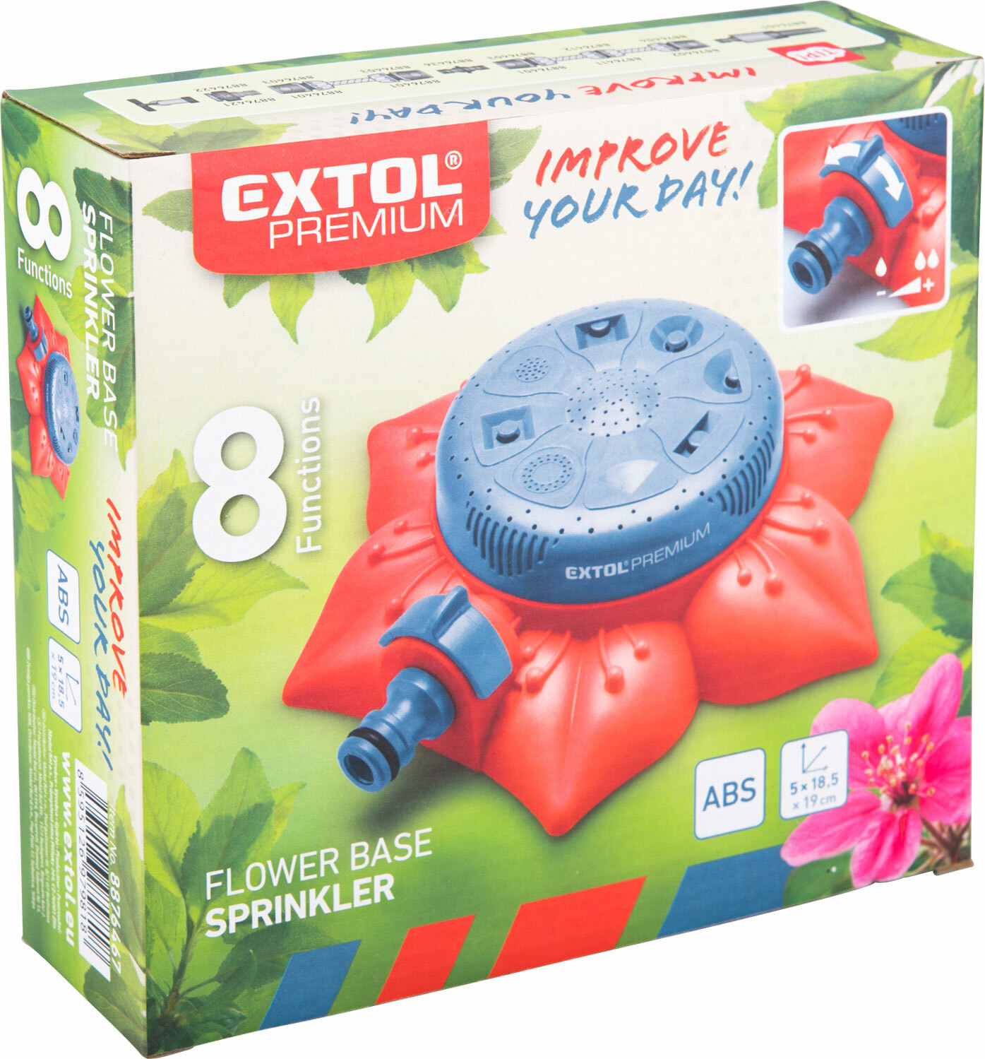EXTOL PREMIUM 8876467 Zavlažovač záhradný plastový, 8-funkčný, tvar "kvet"