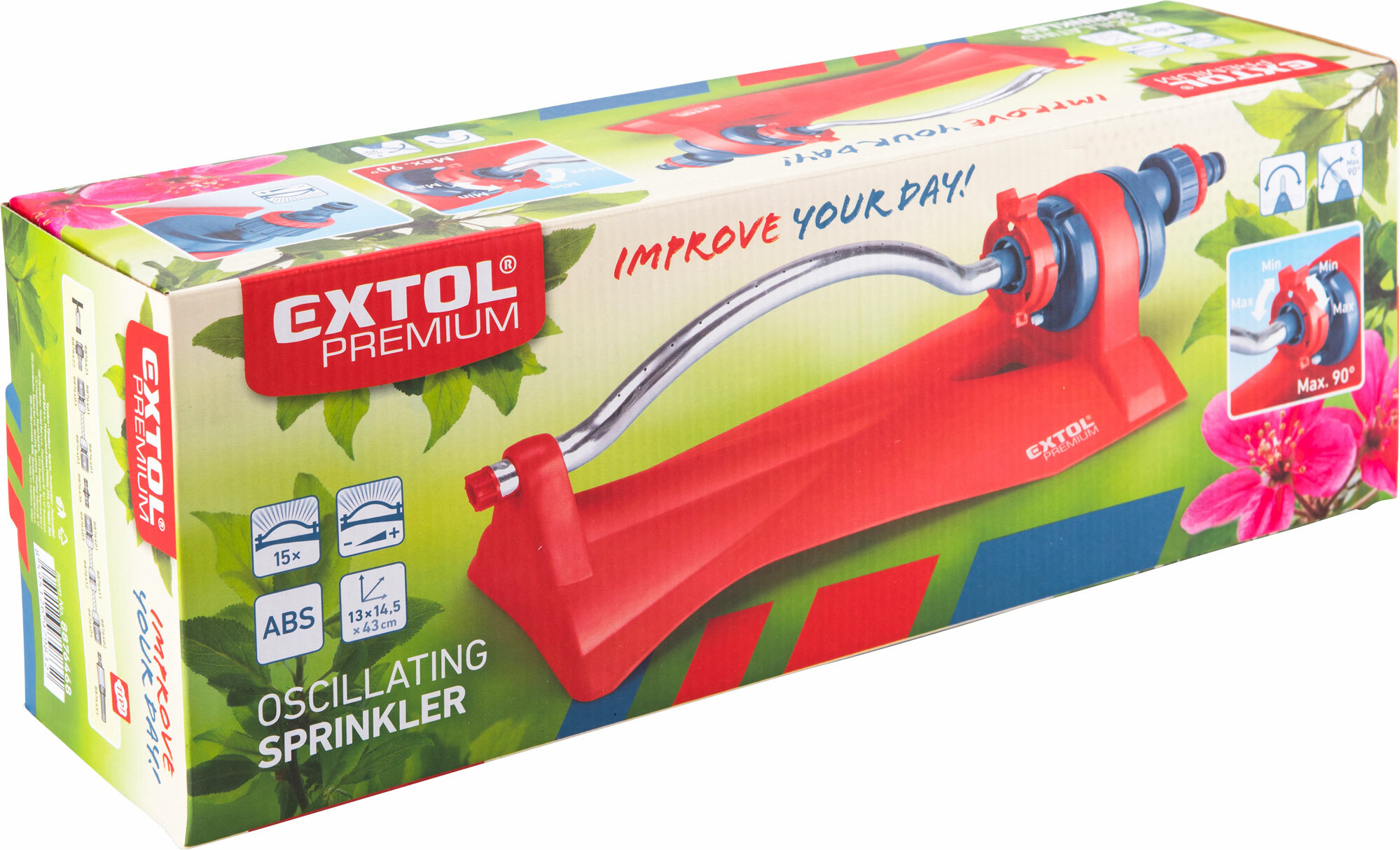 EXTOL PREMIUM 8876468 Zavlažovač záhradný oscilačný, 15 dier