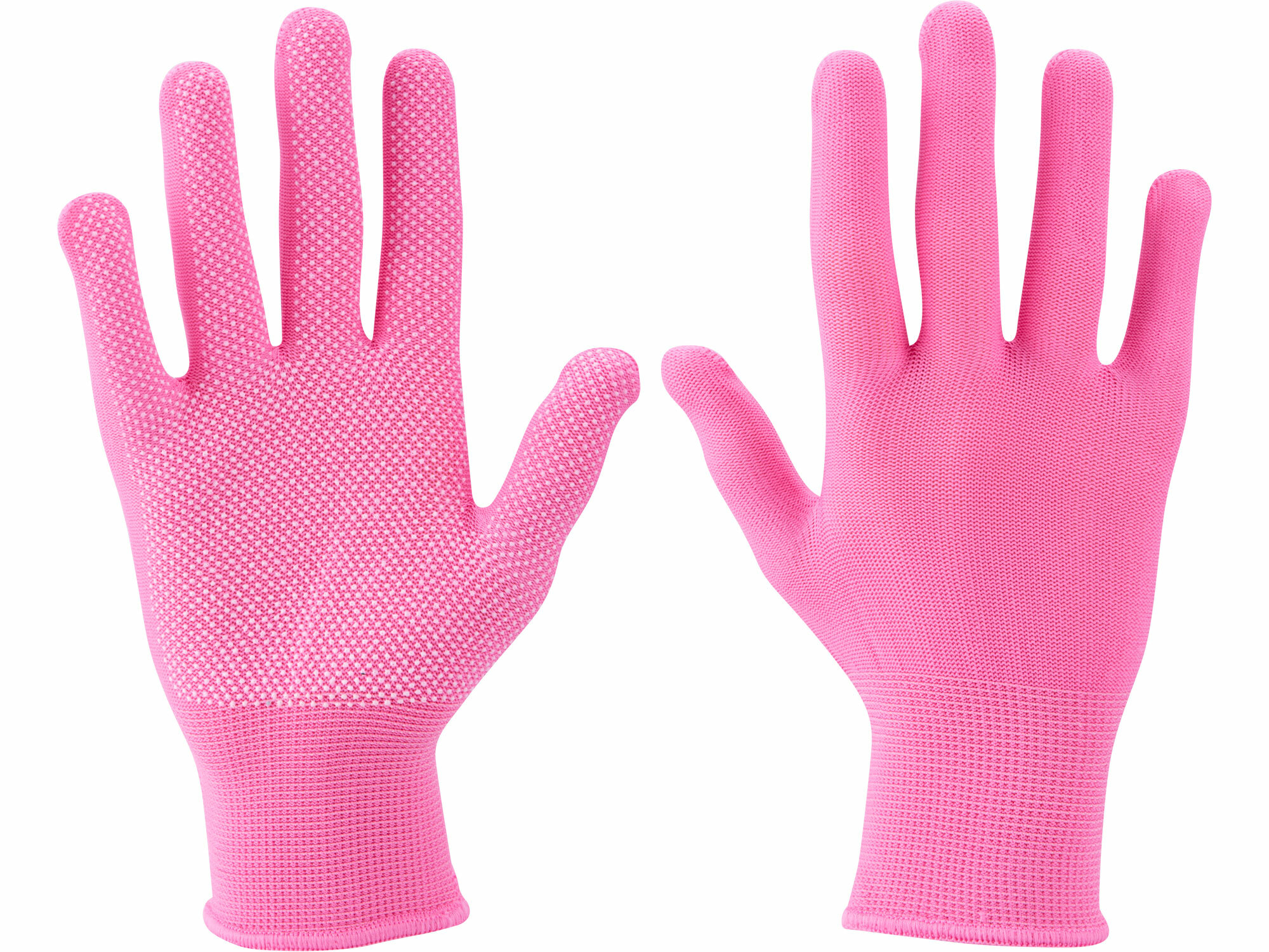 EXTOL LADY 99719 Rukavice polyester ružové, PVC terčíky, 7"