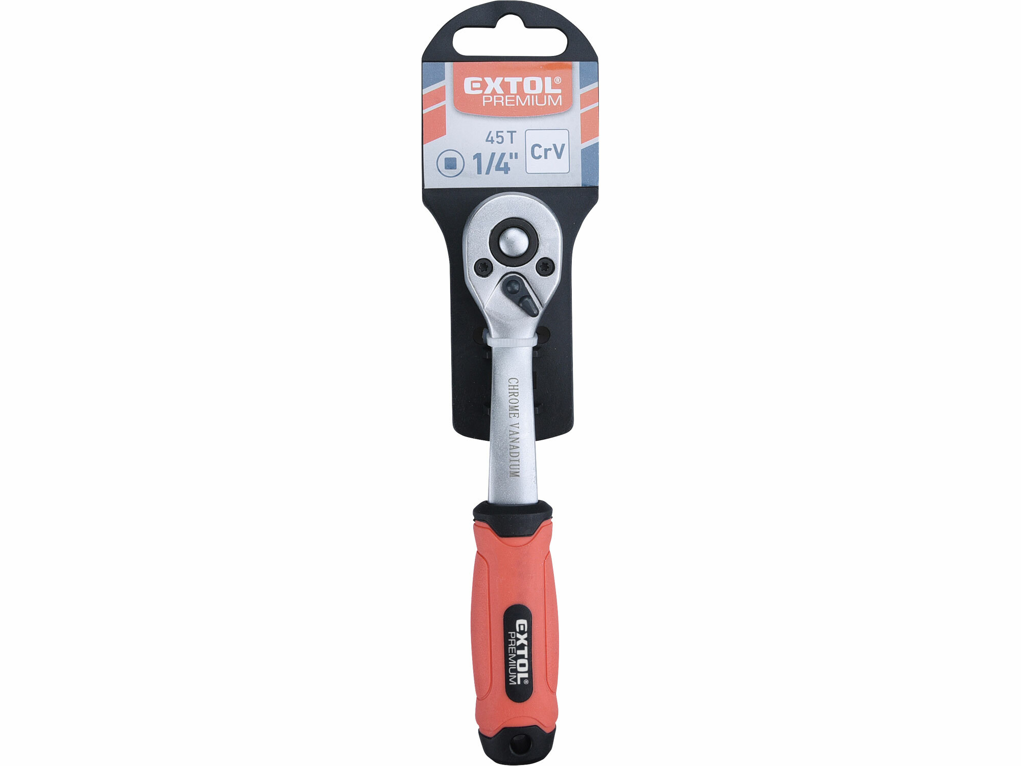 EXTOL PREMIUM 8816454 Račňa vyhnutá, 45 zubov, 1/4”