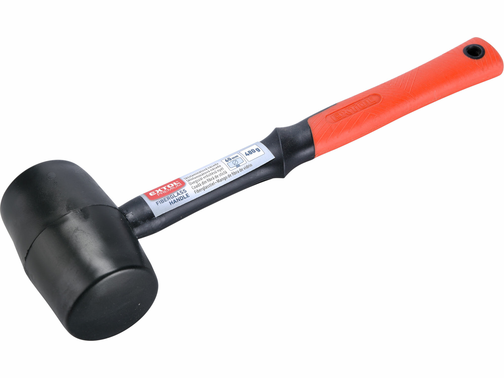 EXTOL PREMIUM 8811103 Kladivo gumené čierne sklolaminátová násada, Ø60mm, 480g