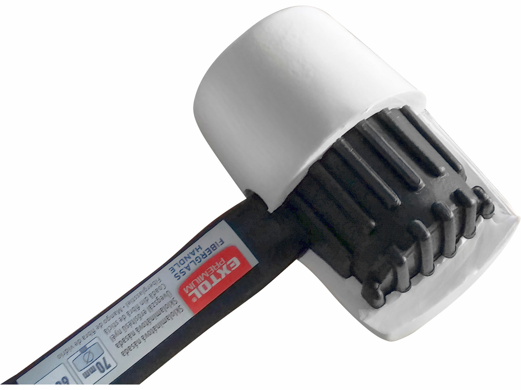 EXTOL PREMIUM 8811115 Kladivo gumené biele sklolaminátová násada, Ø80mm, 910g