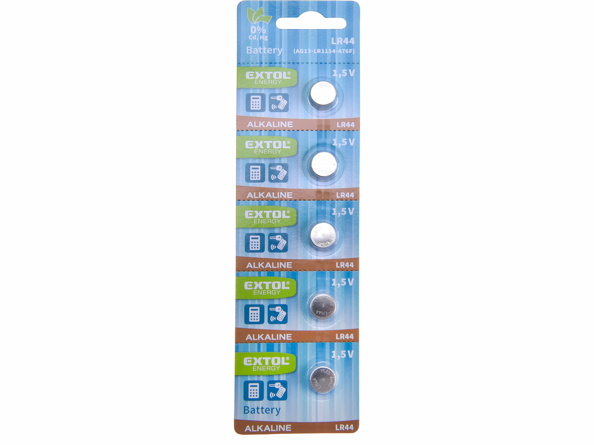 EXTOL ENERGY 42051 Batéria alkalická 5ks, 1,5V, typ LR44