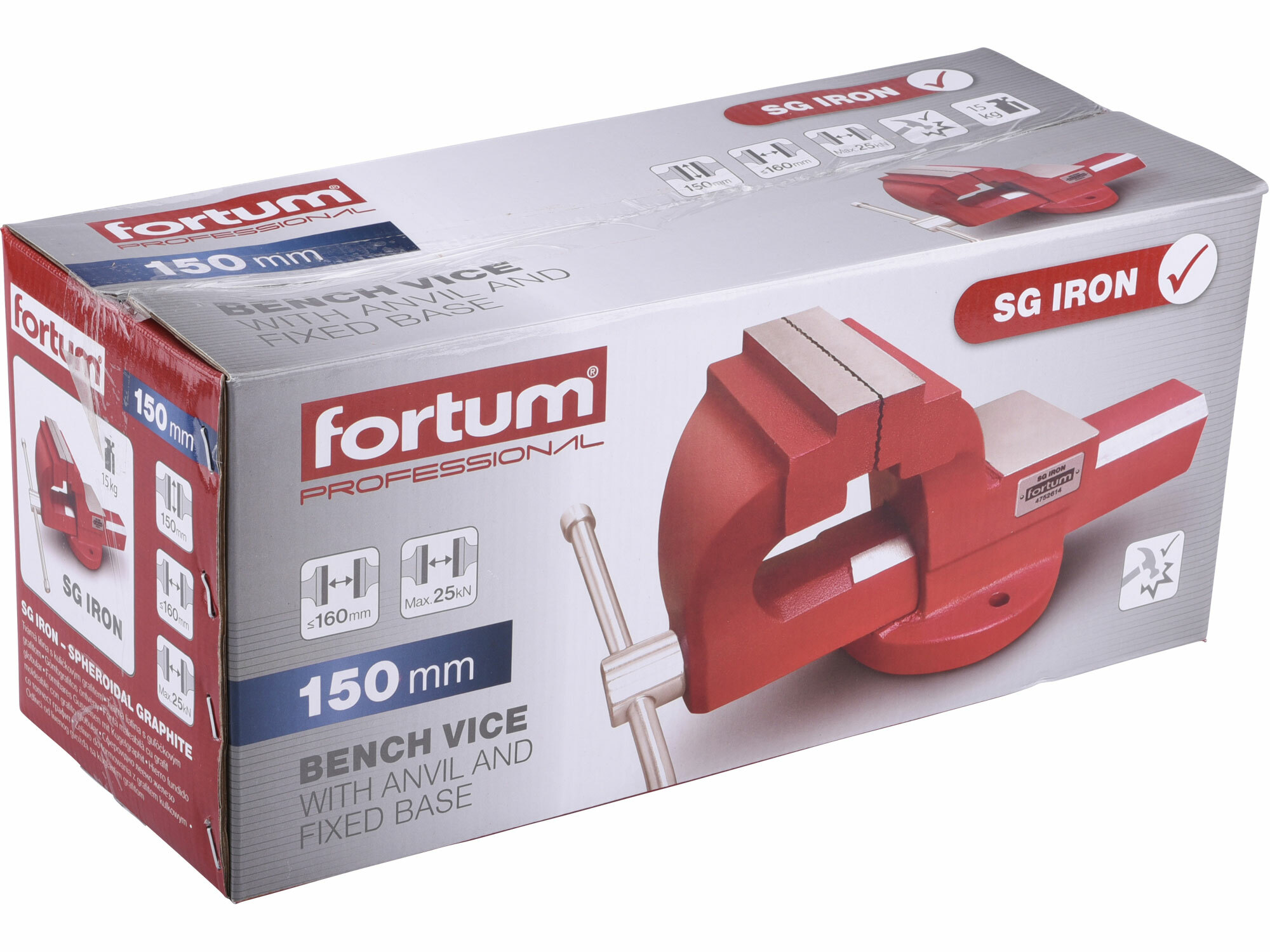 FORTUM 4752614 Zverák pevný 150mm s kovadlinou
