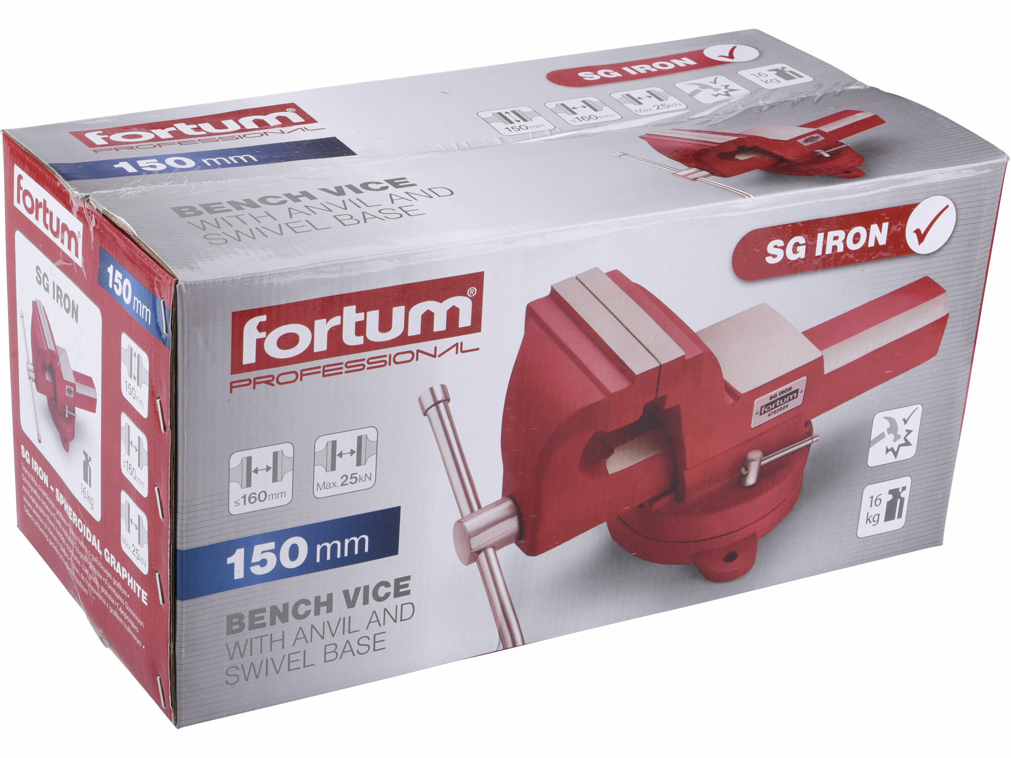 FORTUM 4752624 Zverák otočný 150mm s kovadlinou