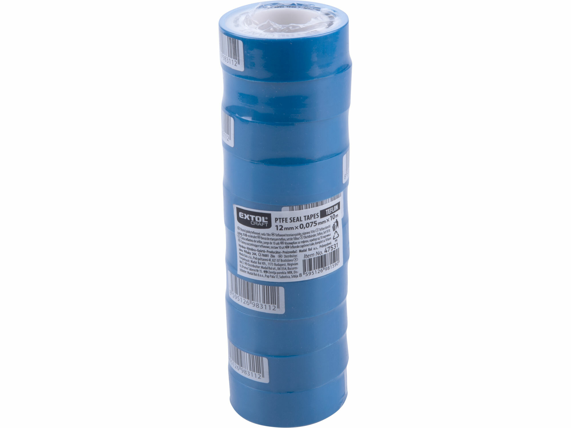 EXTOL CRAFT 47531 Pásky teflónové, 10ks, 12mmx10m, hr. 0,075mm