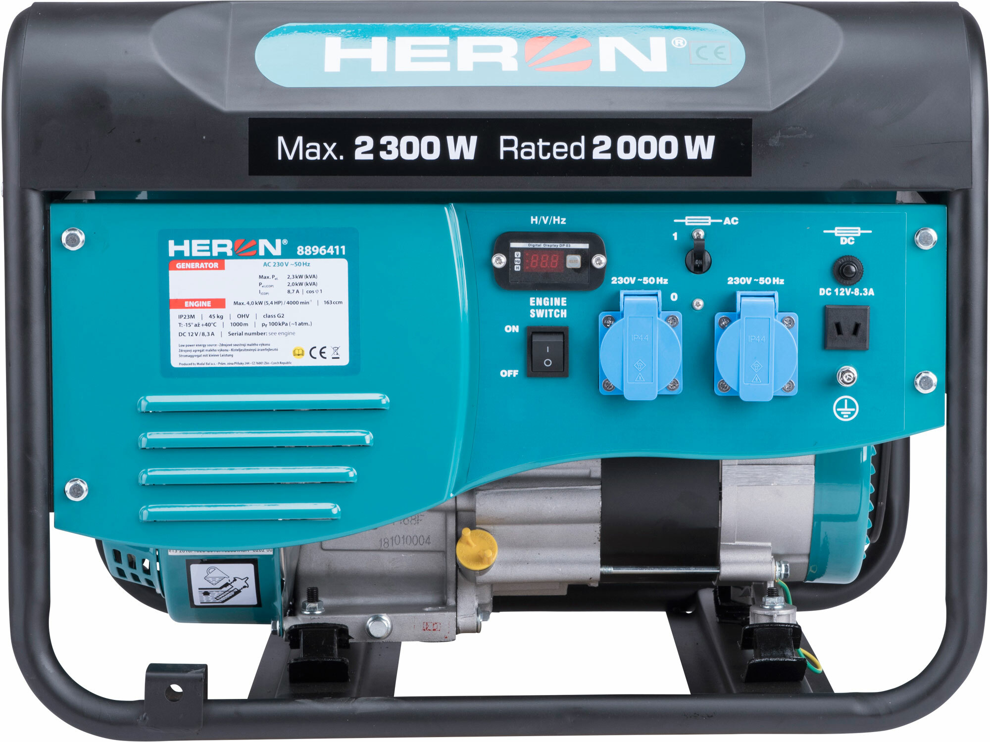 HERON 8896411 Elektrocentrála rámová benzínová 1F, 2,3kW