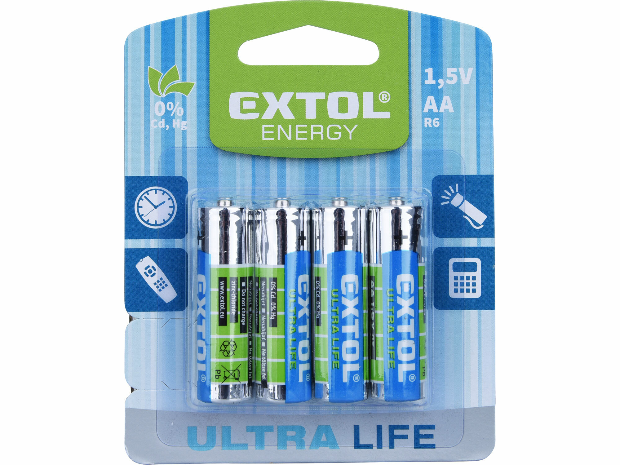 EXTOL ENERGY 42001 Batéria zink-chloridová 4ks, 1,5V, typ AA
