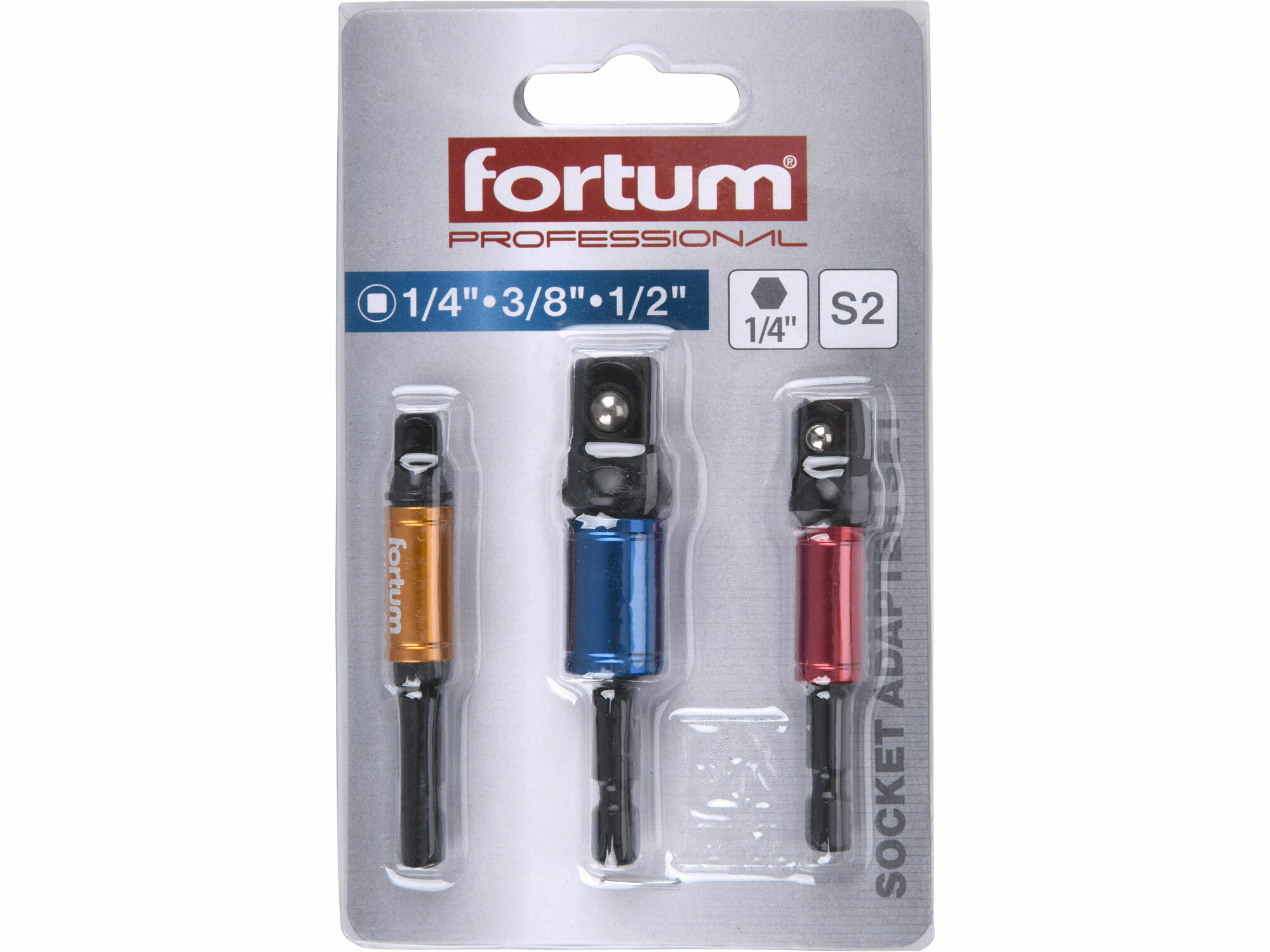 FORTUM 4742203 Rázové adaptéry, 3-dielna sada