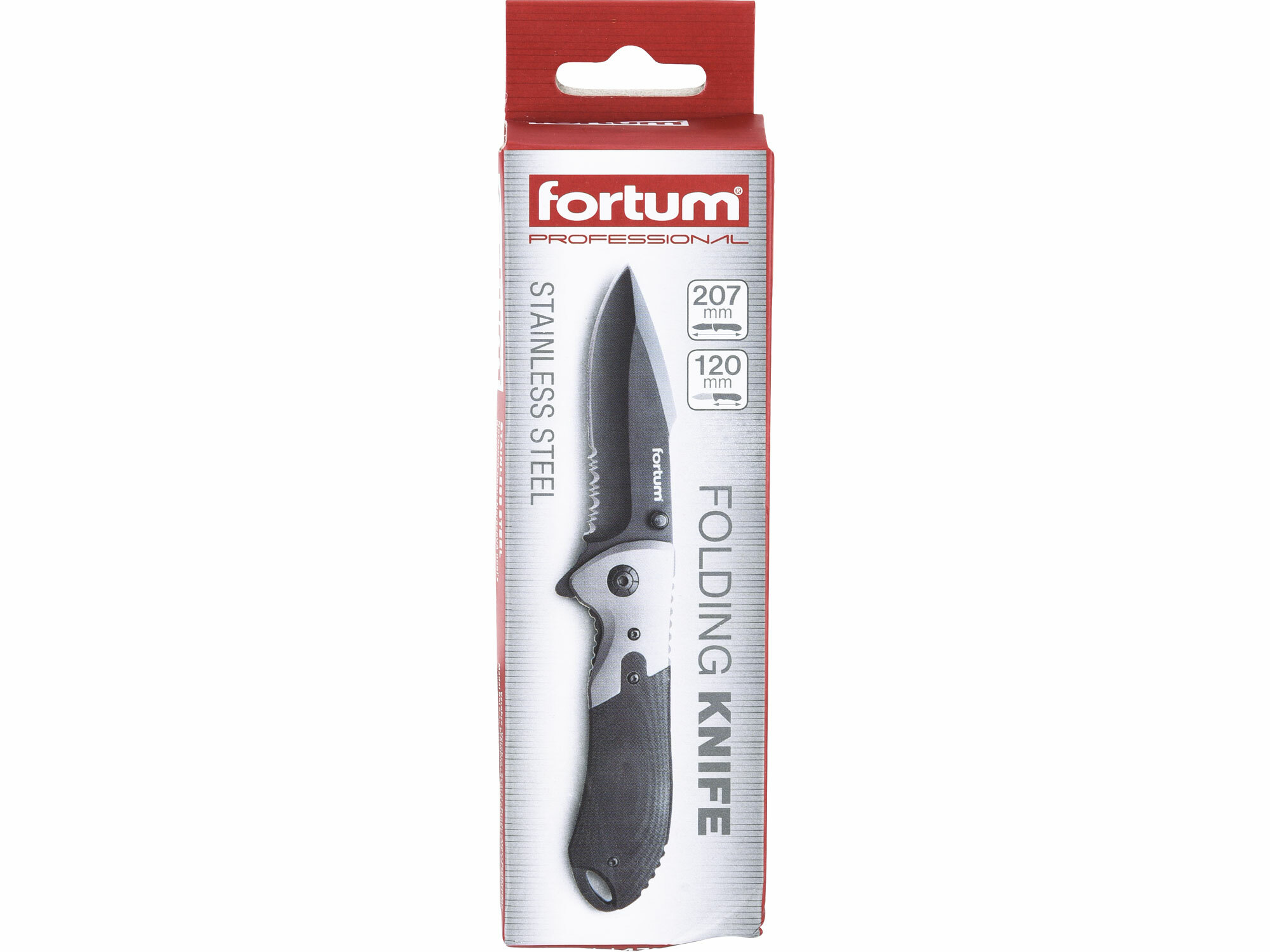 FORTUM 4780300 Nož zatvárací s poistkou 207mm, klip na opasok
