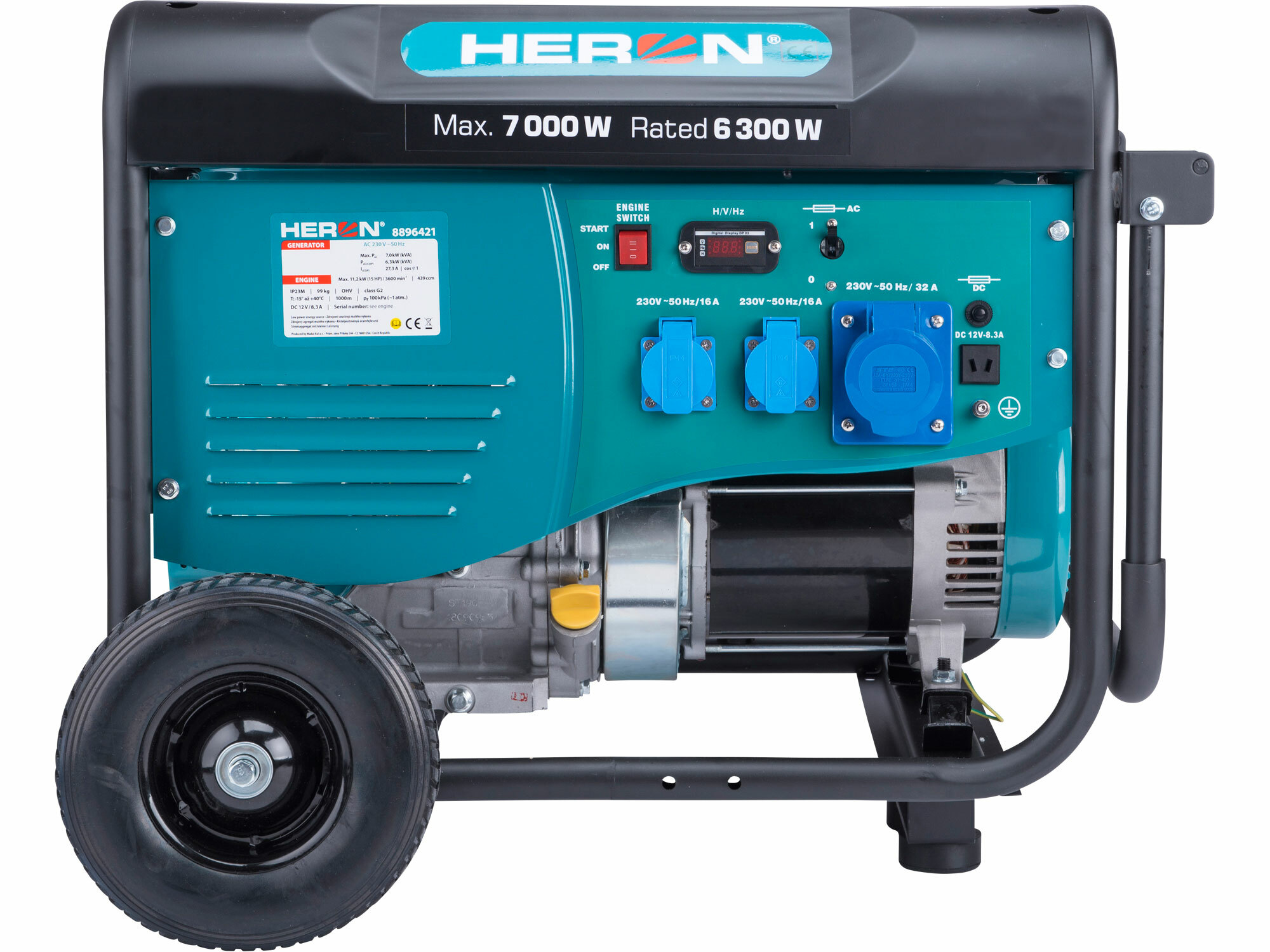 HERON 8896419 Elektrocentrála rámová benzínová 1F, 7,0kW