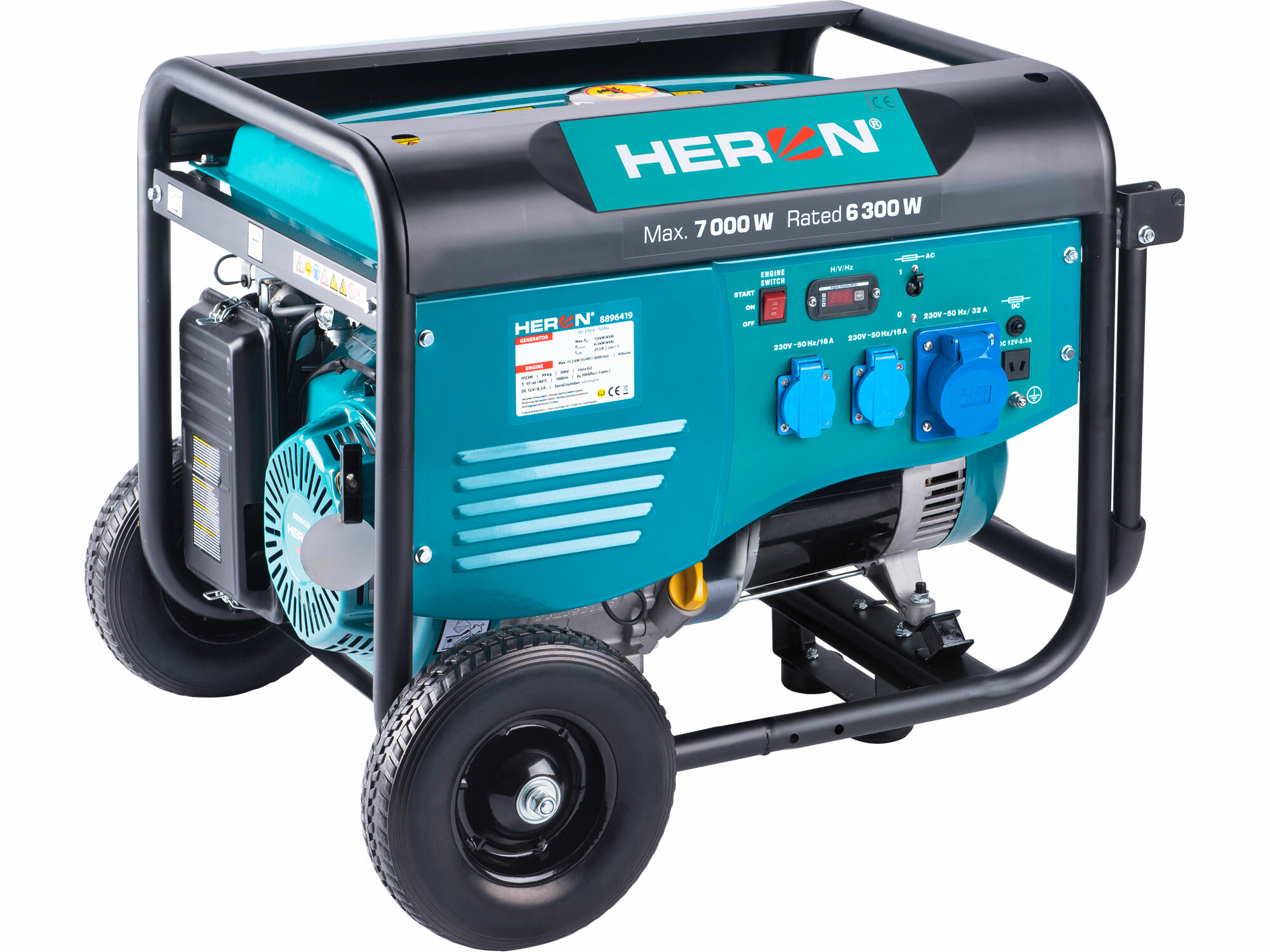 HERON 8896419 Elektrocentrála rámová benzínová 1F, 7,0kW