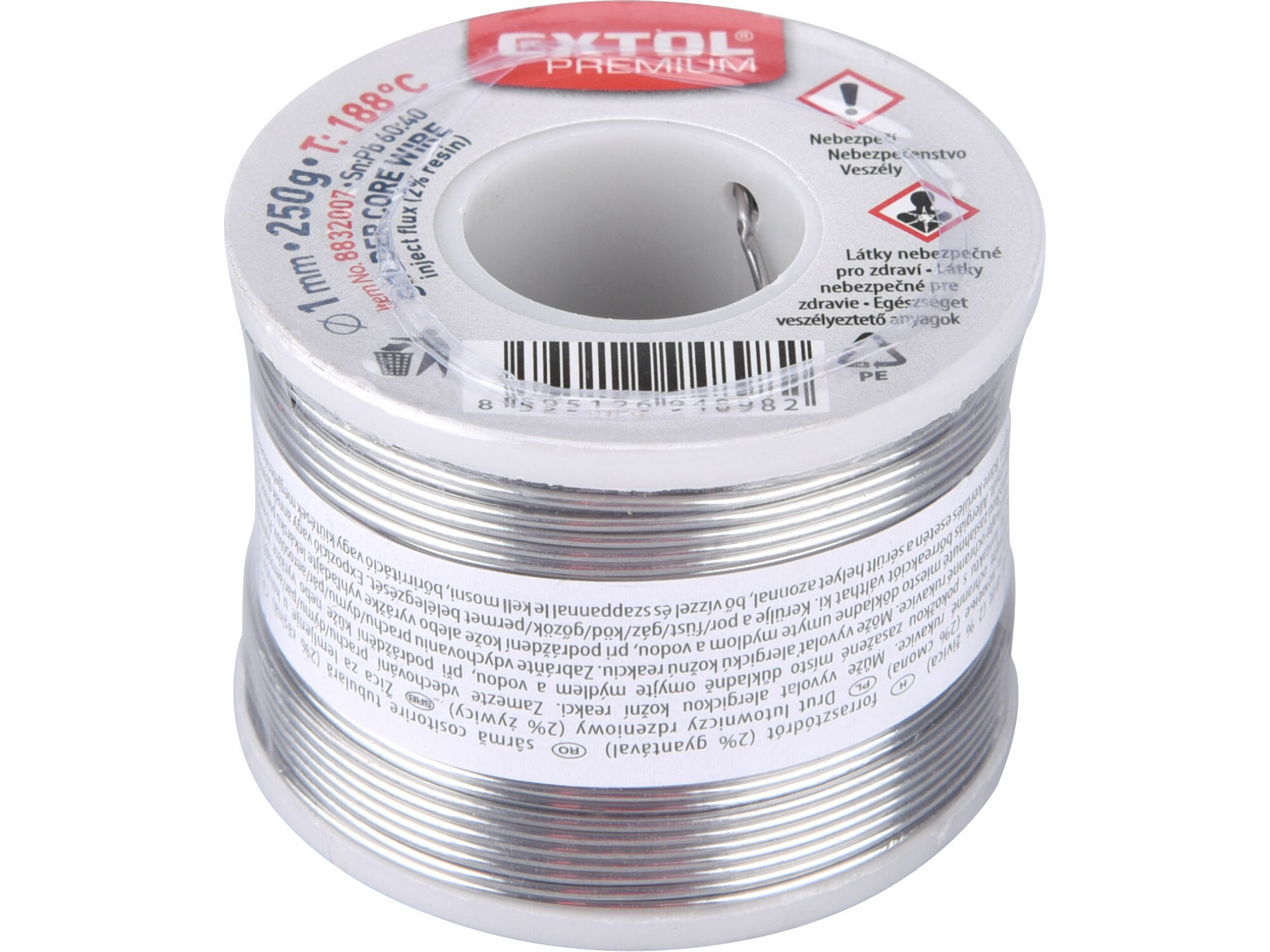 EXTOL PREMIUM 8832007 Cín na spájkovanie Ø1mm, 250g