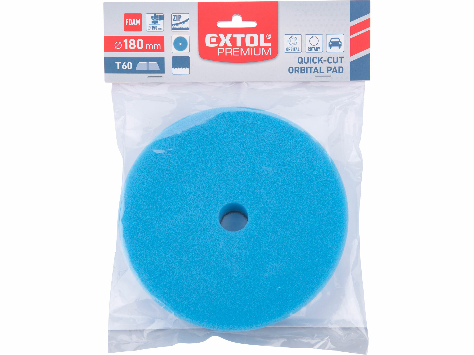 EXTOL PREMIUM 8804556 Kotúč leštiaci penový pre orbitálne leštičky (DA), T60, Ø180mm