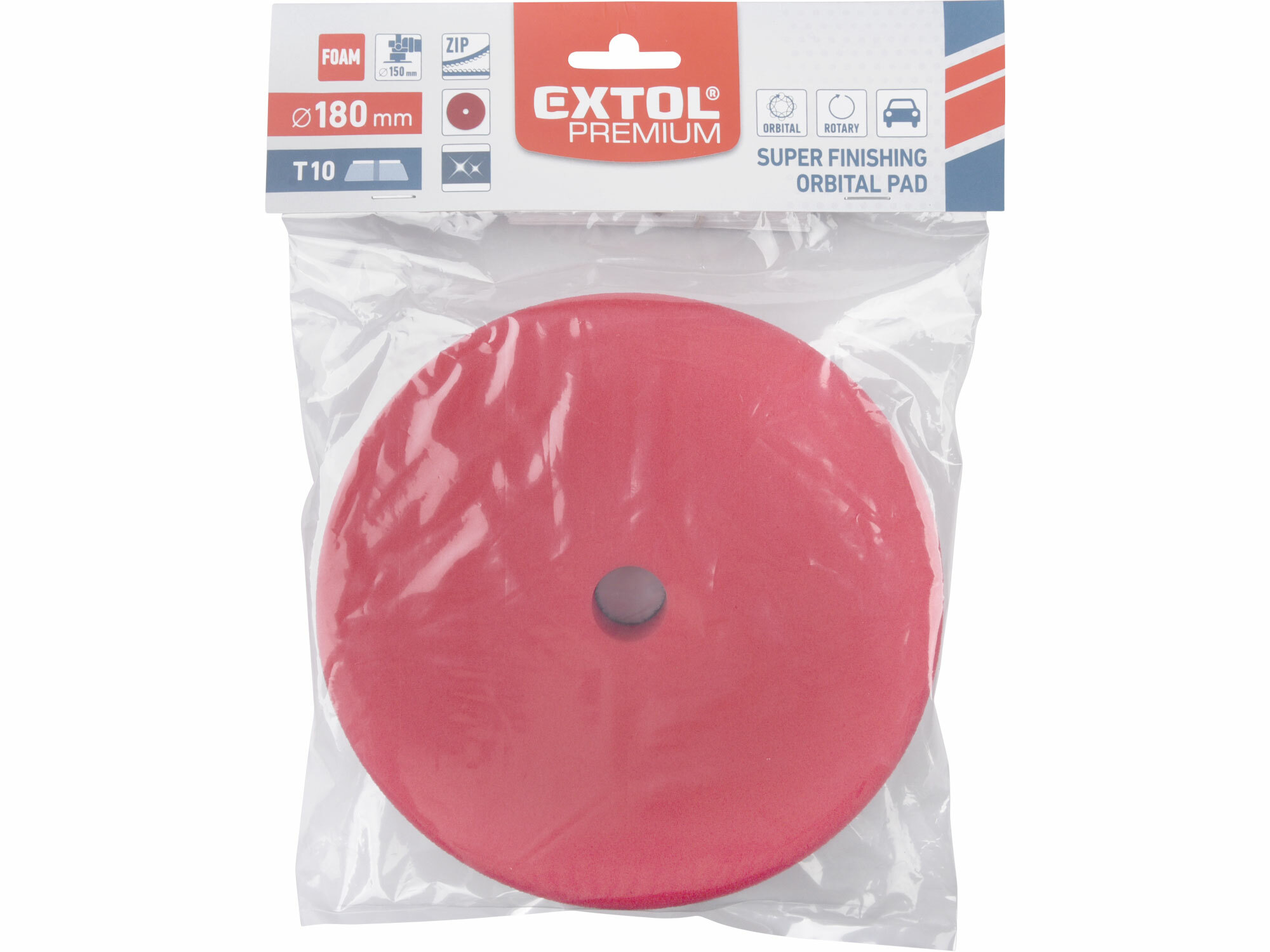 EXTOL PREMIUM 8804551 Kotúč leštiaci penový pre orbitálne leštičky (DA), T10, Ø180mm