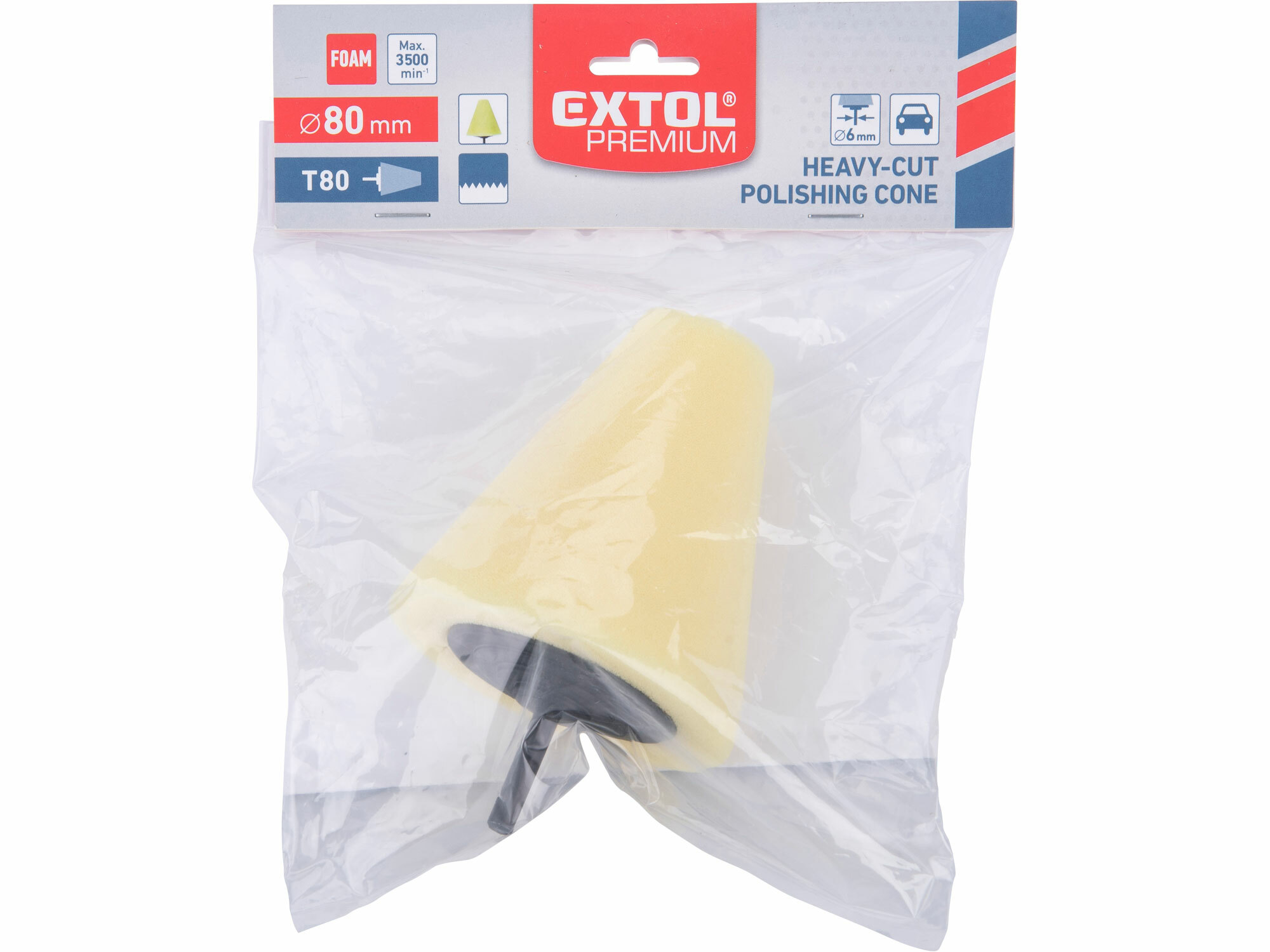 EXTOL PREMIUM 8804566 Kónus leštiaci penový, T80, Ø80mm