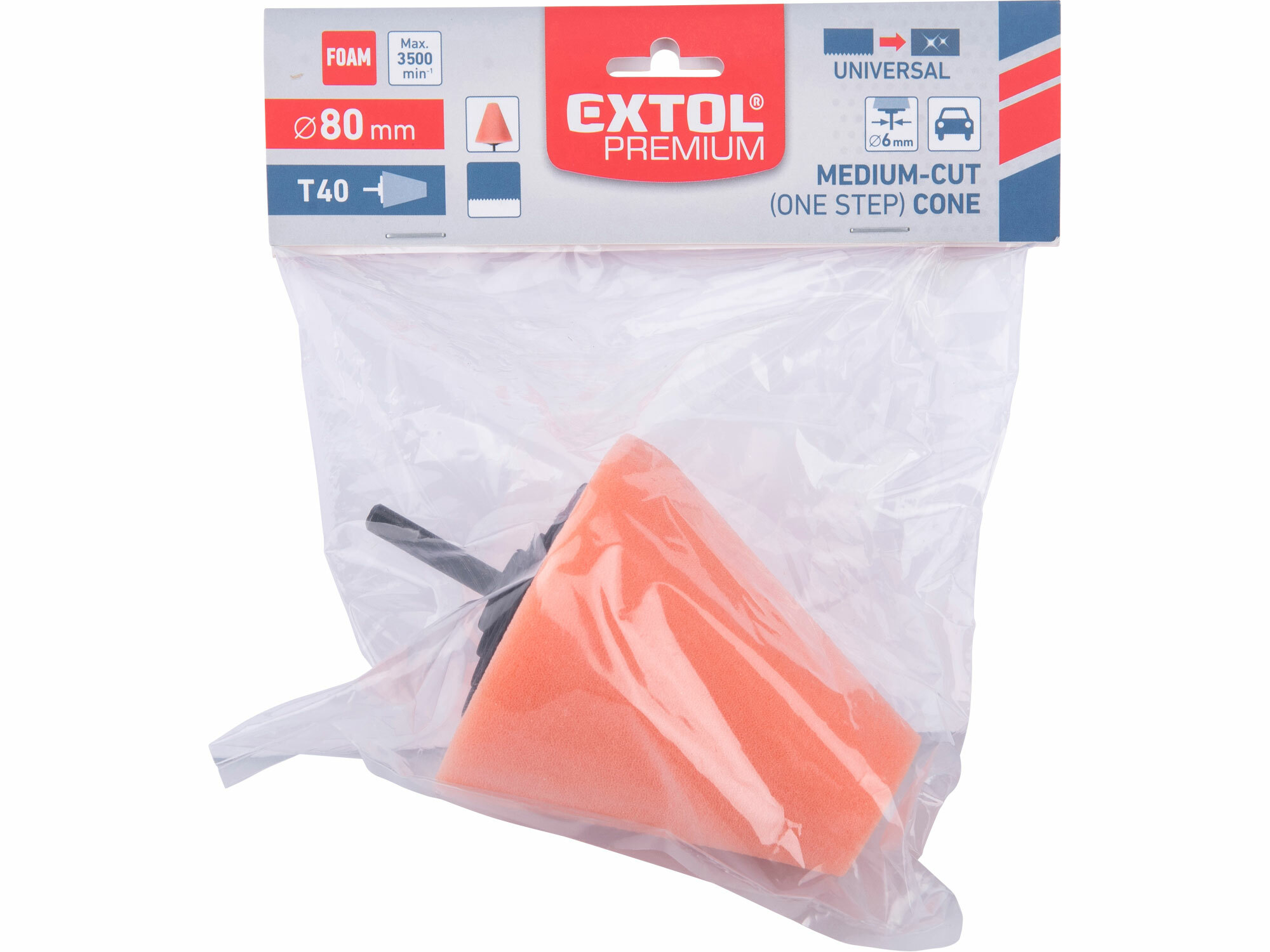 EXTOL PREMIUM 8804567 Kónus leštiaci penový, T40, Ø80mm