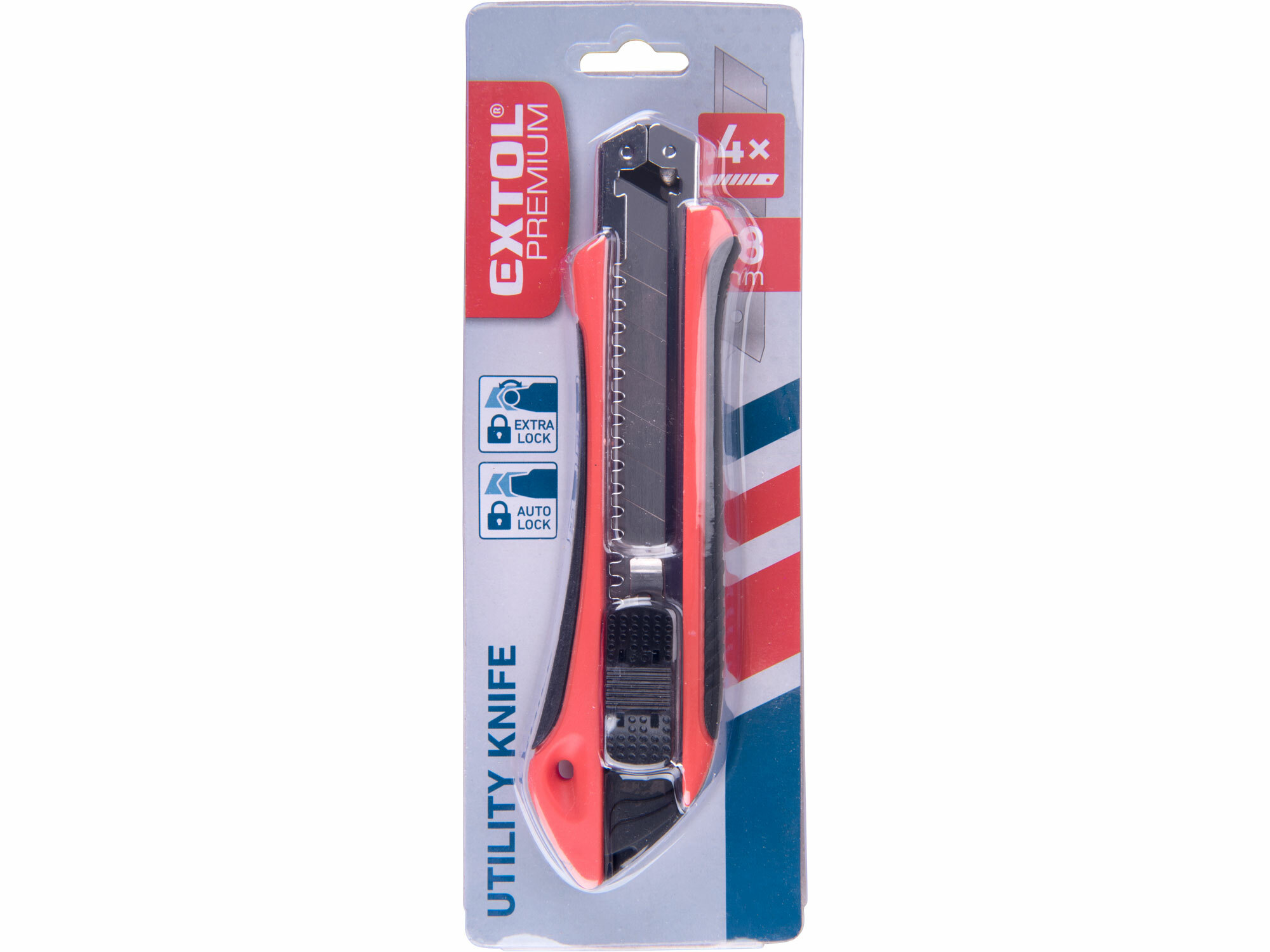 EXTOL PREMIUM 8855023 Nôž univerzálny olamovací, 18mm, kovová výstuž