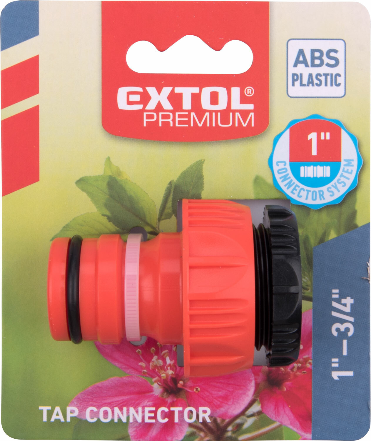 EXTOL PREMIUM 8876518 Rýchlospojka na záhradný ventil plastová, 1", adaptér na 3/4'', vnútorný závit