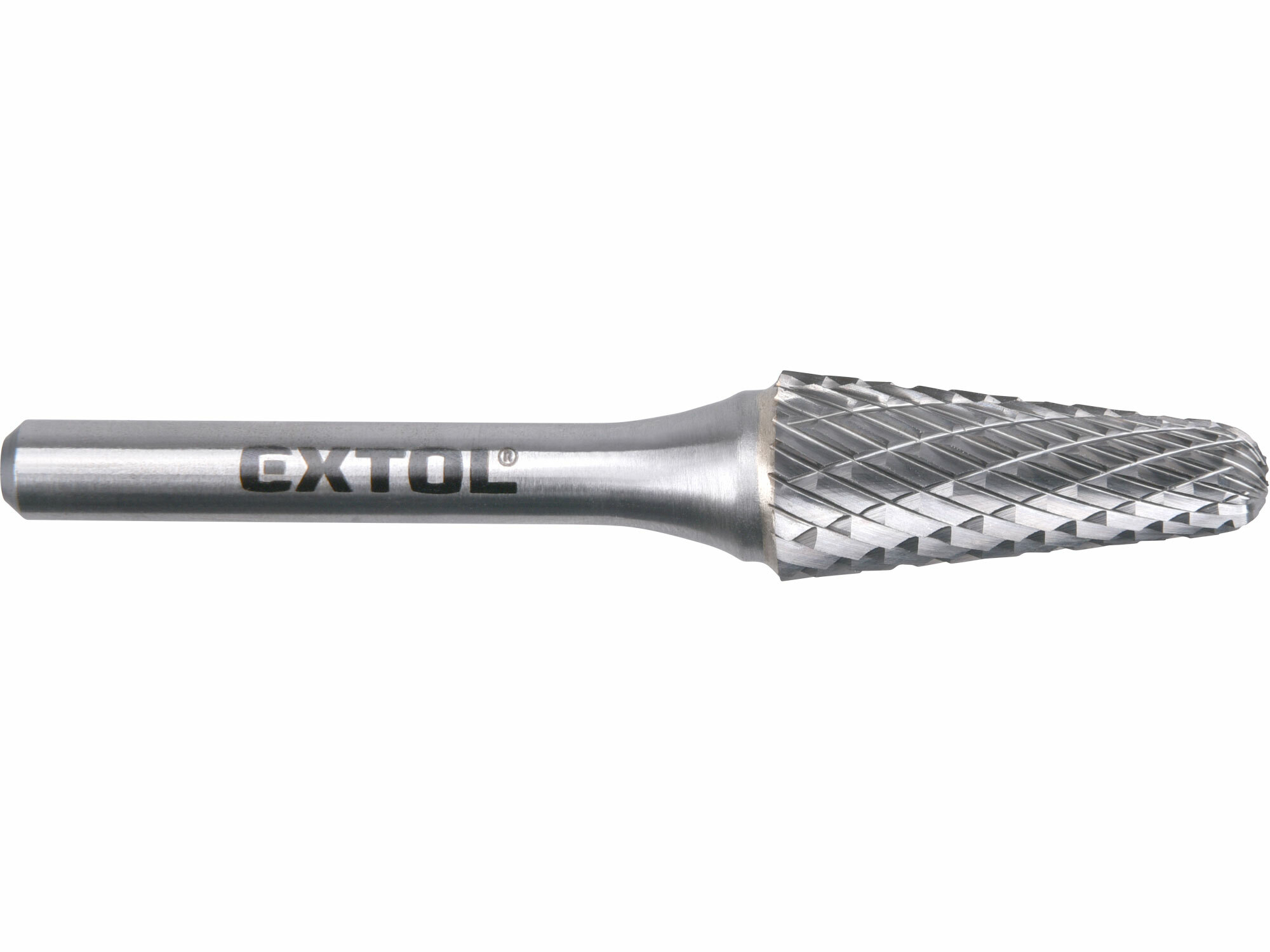 EXTOL INDUSTRIAL 8703785 Fréza karbidová kónická, pologuľaté čelo, Ø12mm, rezná dĺžka 28mm, stopka Ø6mm