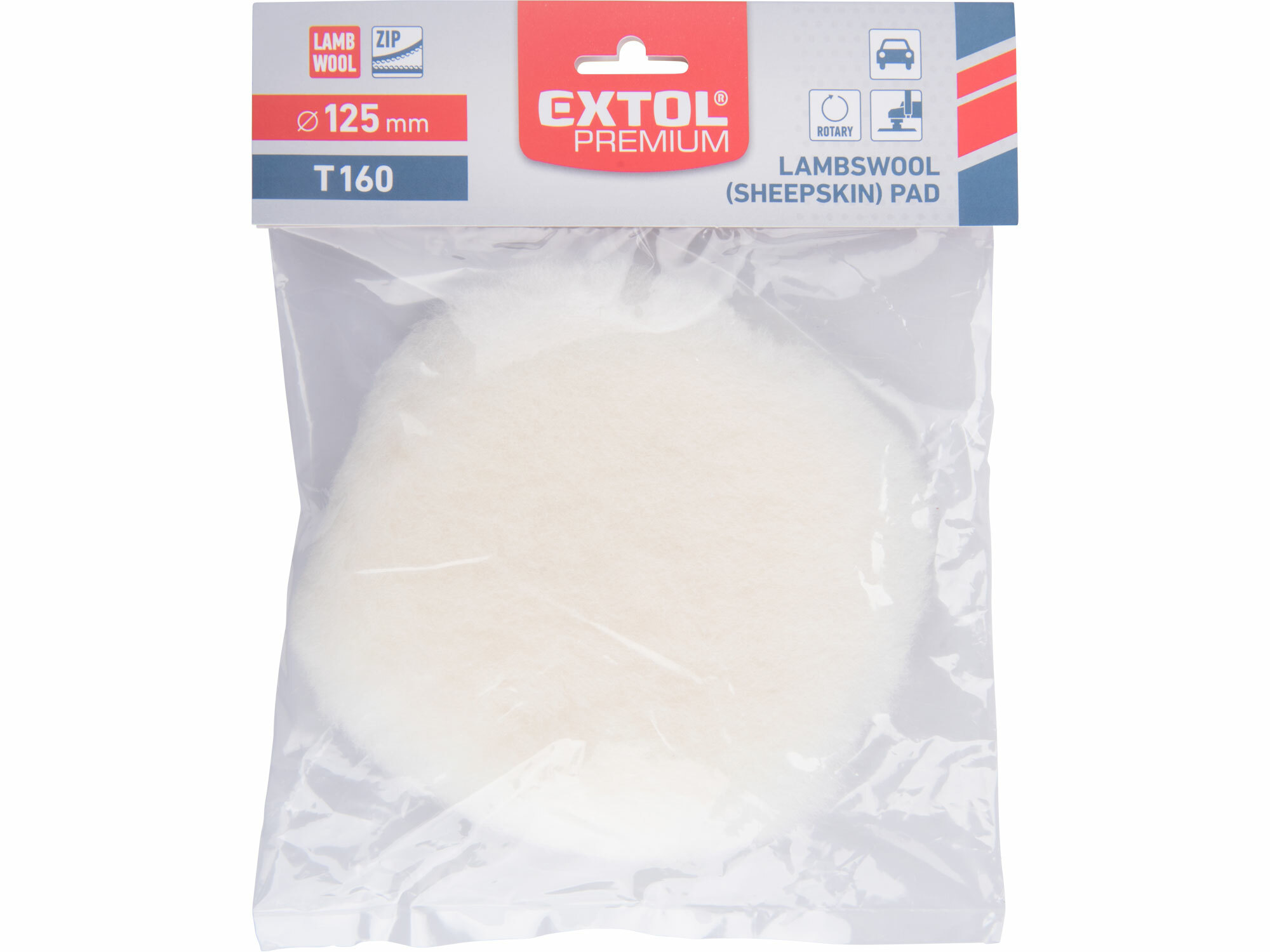 EXTOL PREMIUM 8804560 Kotúč leštiaci ovčie rúno, T160, Ø125mm