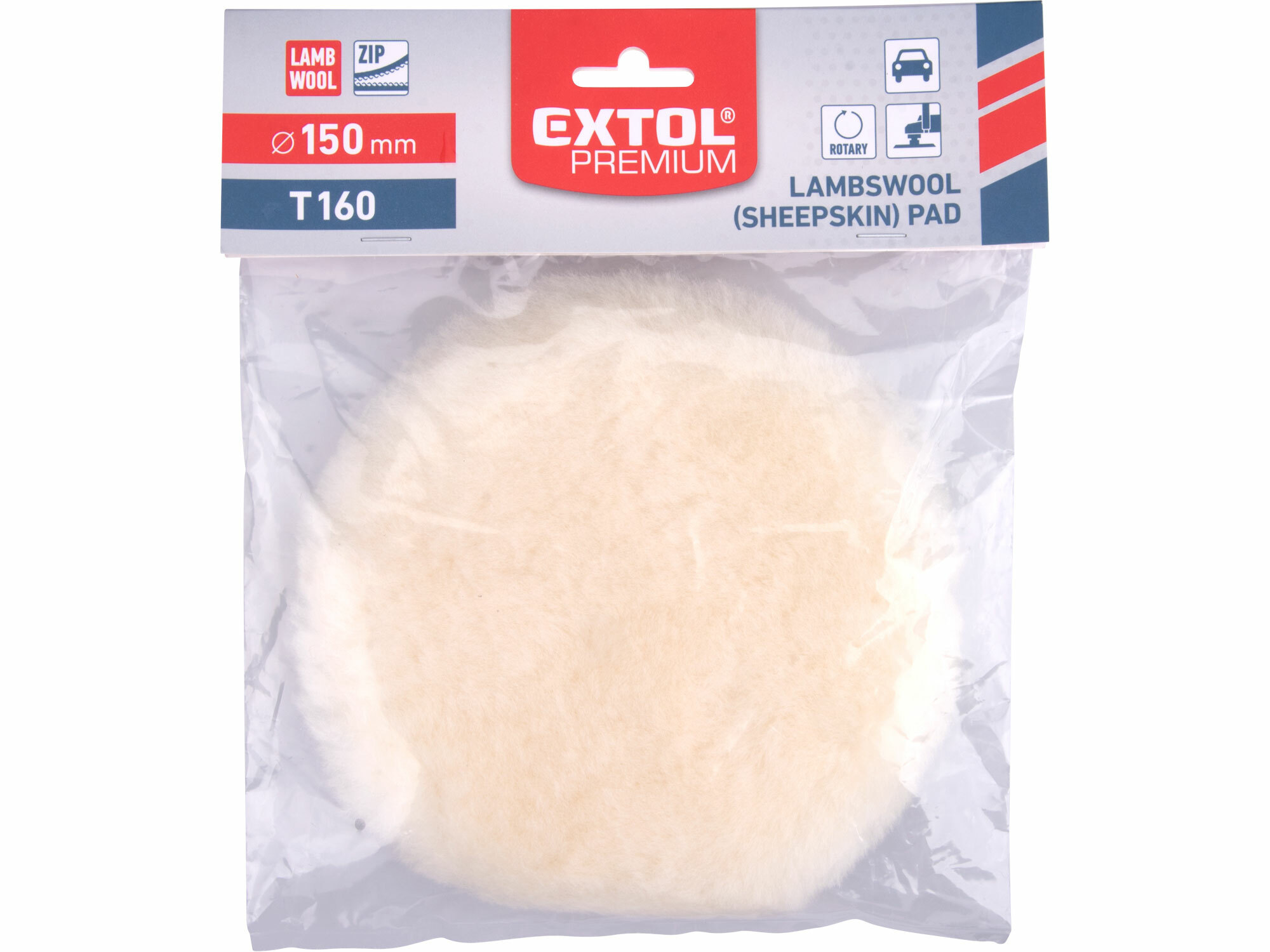 EXTOL PREMIUM 8804561 Kotúč leštiaci ovčie rúno, T160, Ø150mm
