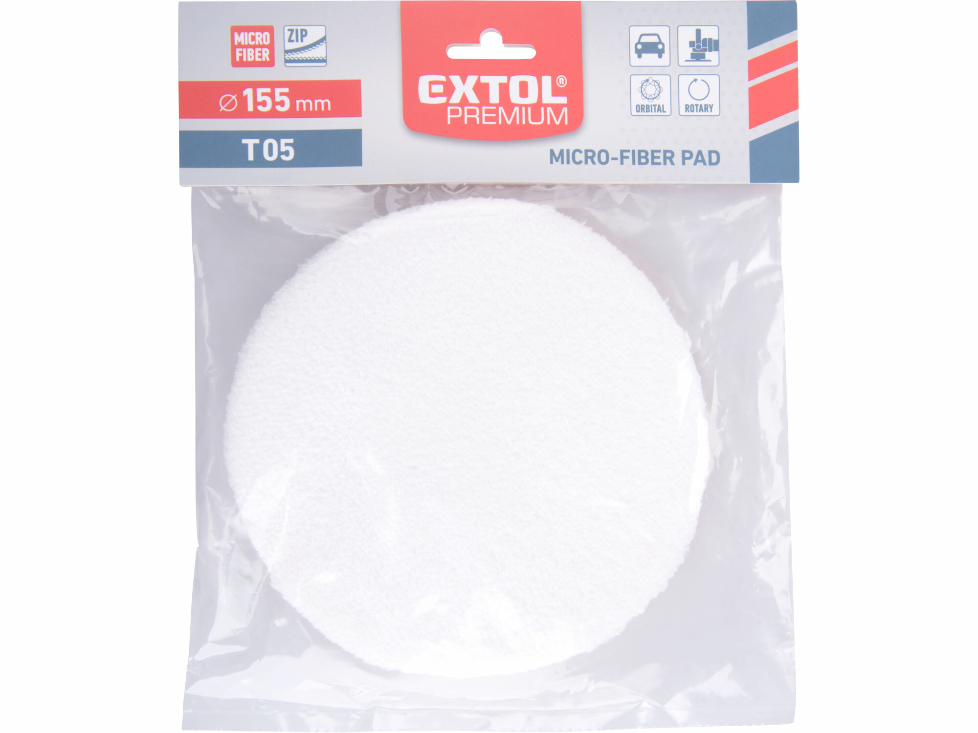 EXTOL PREMIUM 8804564 Kotúč leštiaci mikrovlákno, T05, Ø155mm