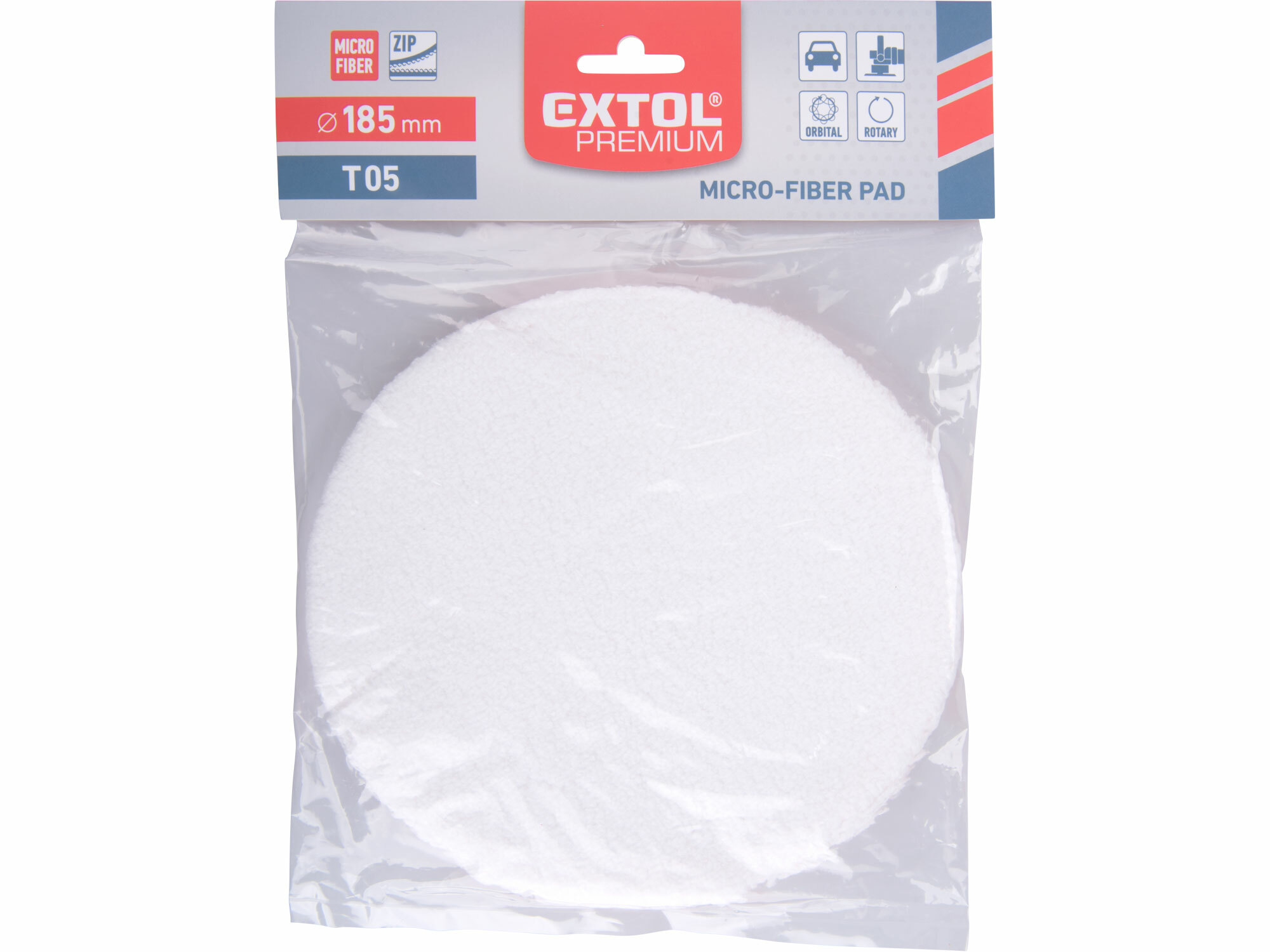 EXTOL PREMIUM 8804565 Kotúč leštiaci mikrovlákno, T05, Ø185mm