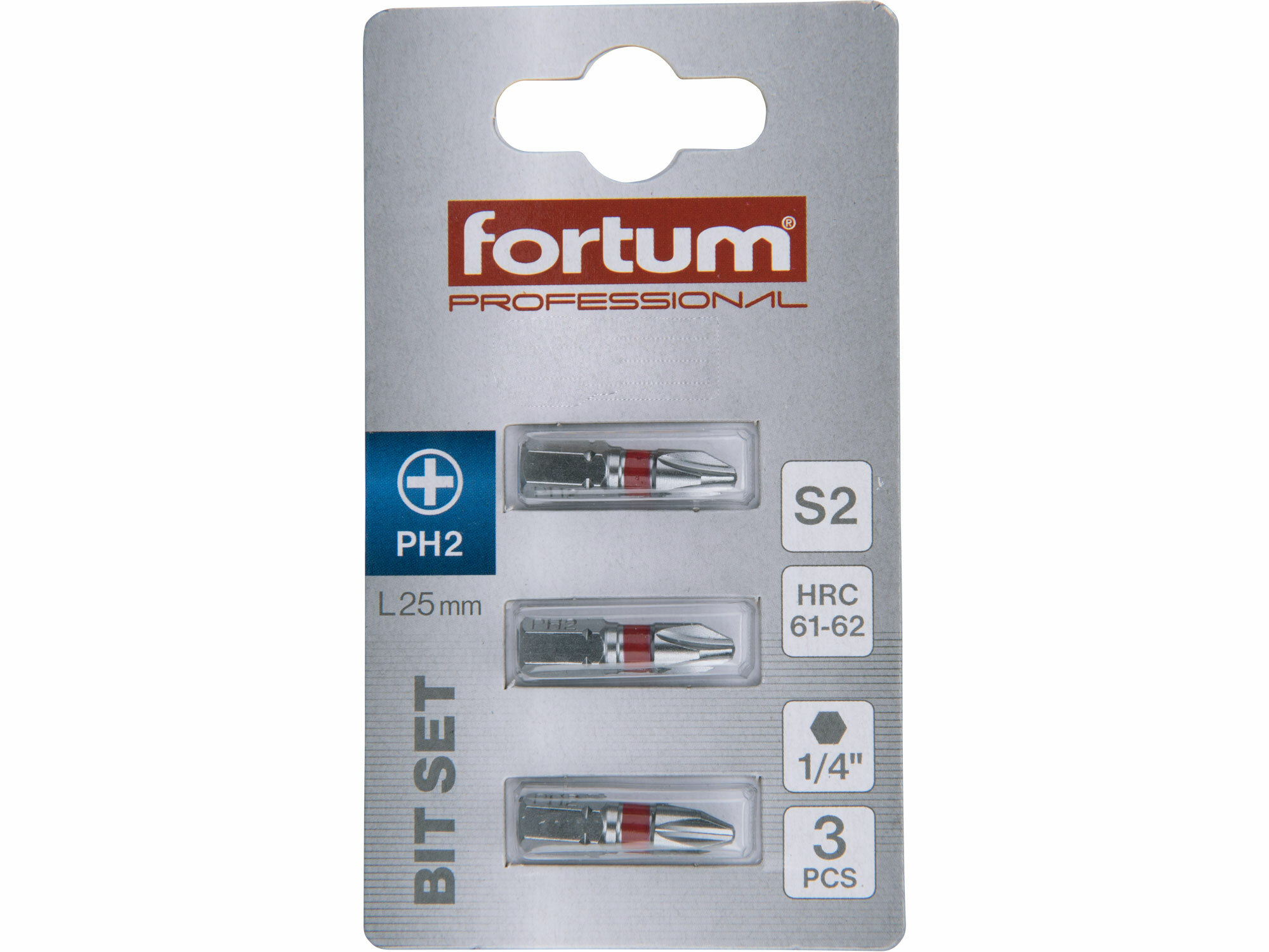 FORTUM 4741202 Bit krížový 3ks, PH 2x25mm