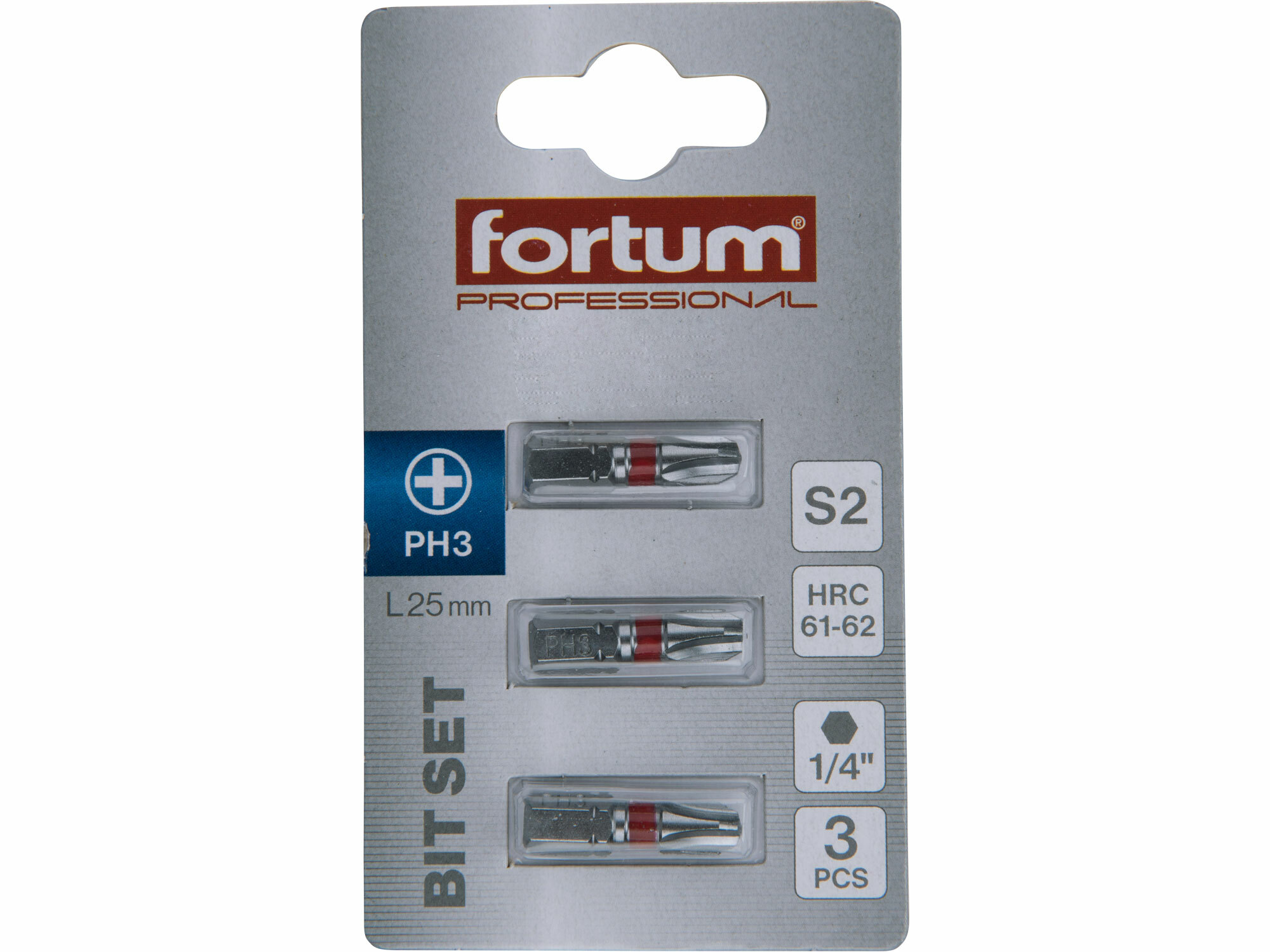 FORTUM 4741203 Bit krížový 3ks, PH 3x25mm
