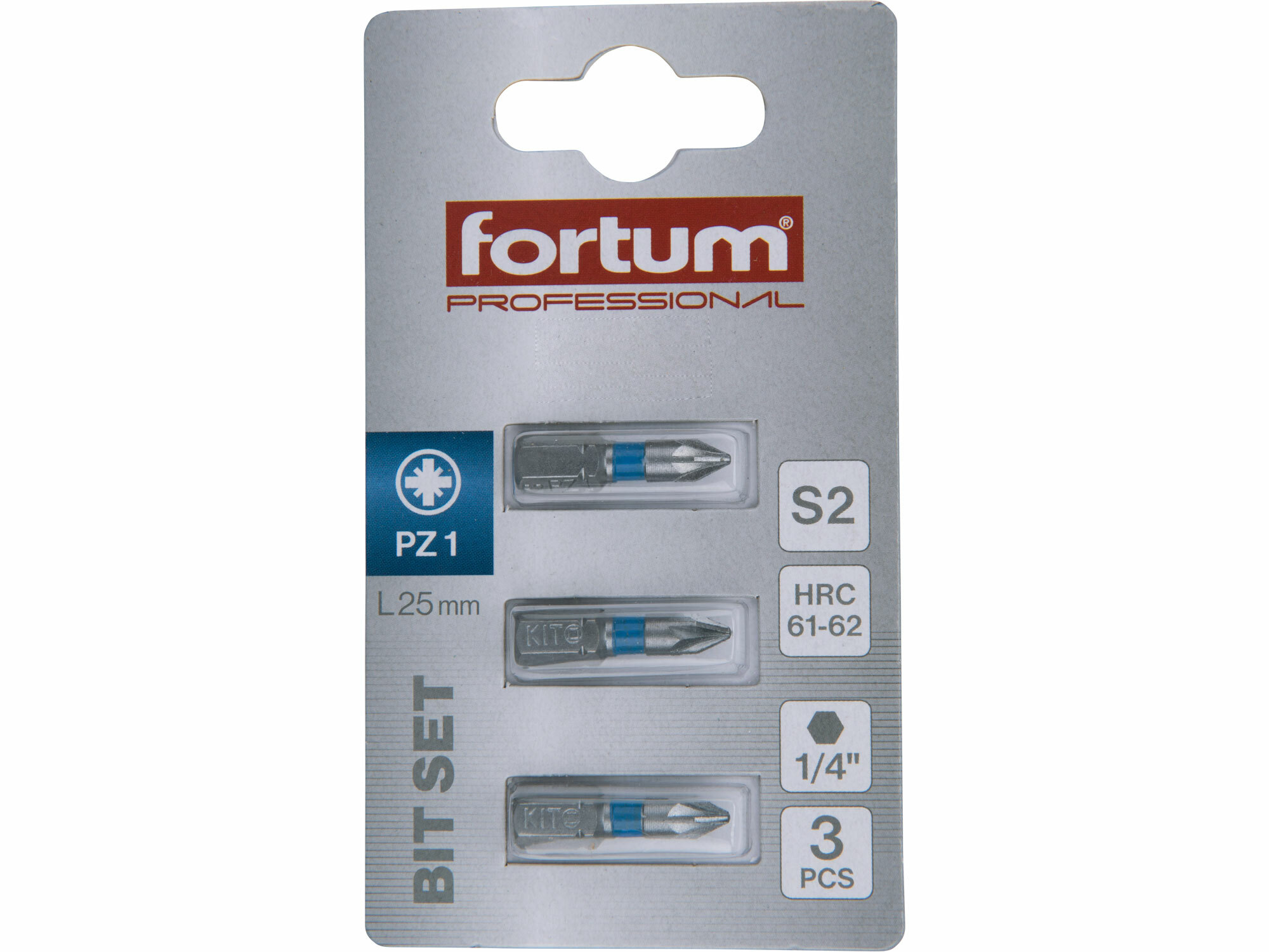 FORTUM 4741301 Bit krížový 3ks, PZ 1x25mm