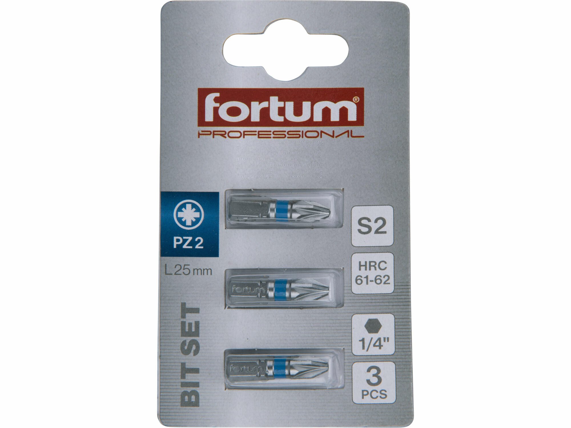 FORTUM 4741302 Bit krížový 3ks, PZ 2x25mm