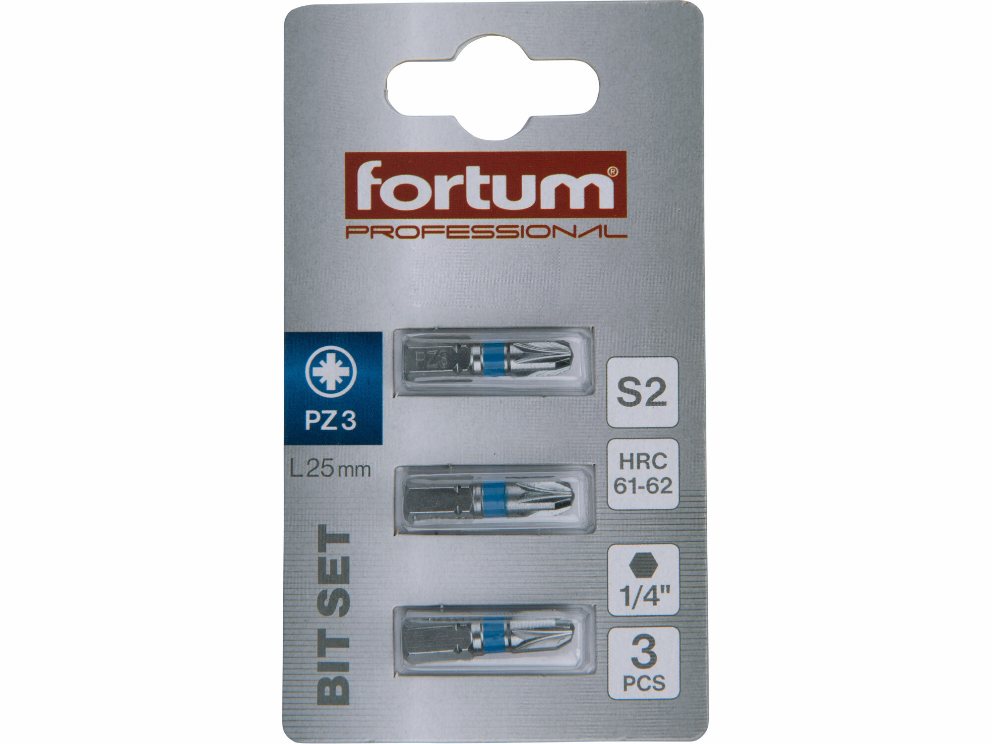 FORTUM 4741303 Bit krížový 3ks, PZ 3x25mm