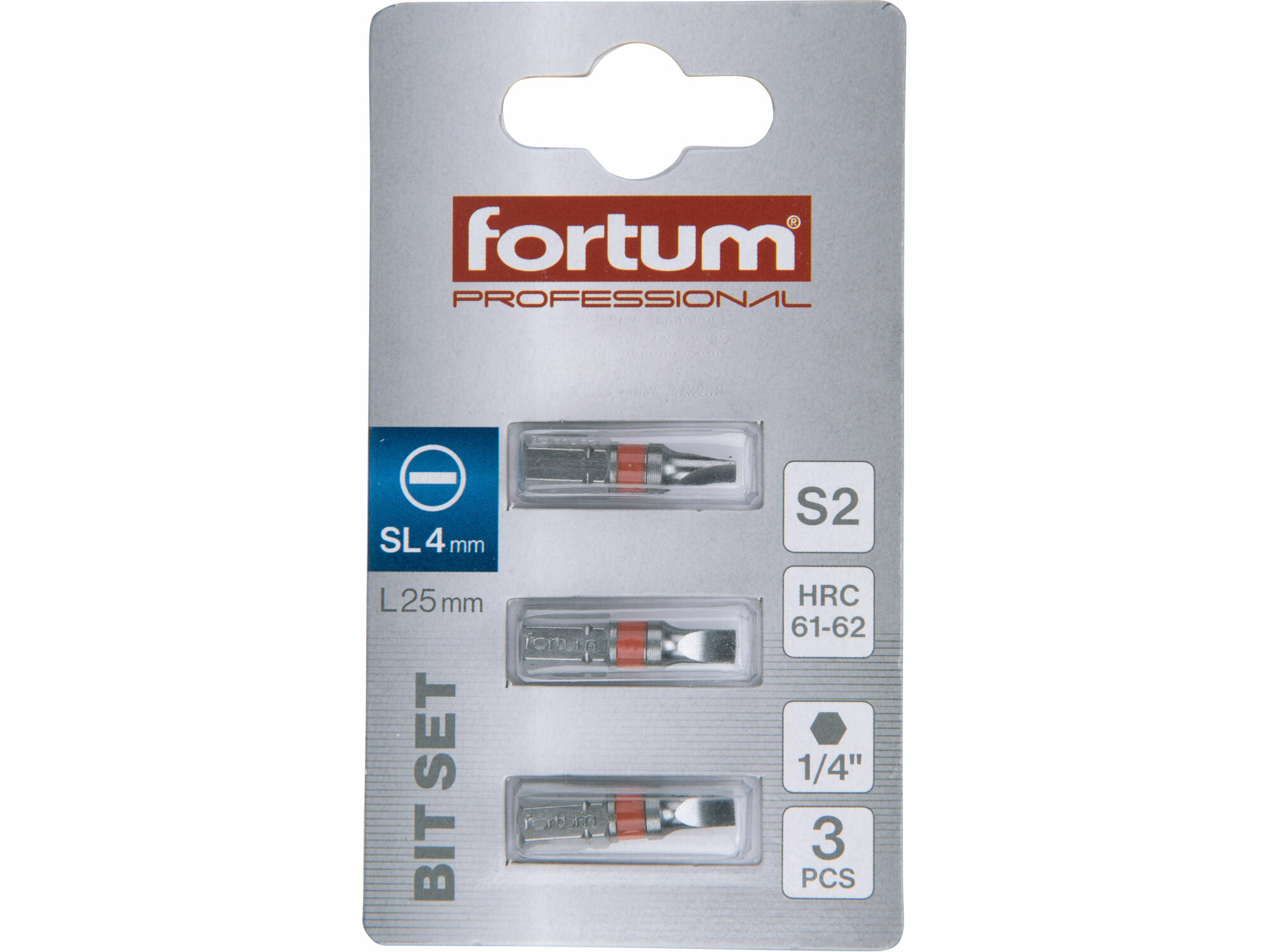 FORTUM 4741104 Bit plochý 3ks, 4x25mm